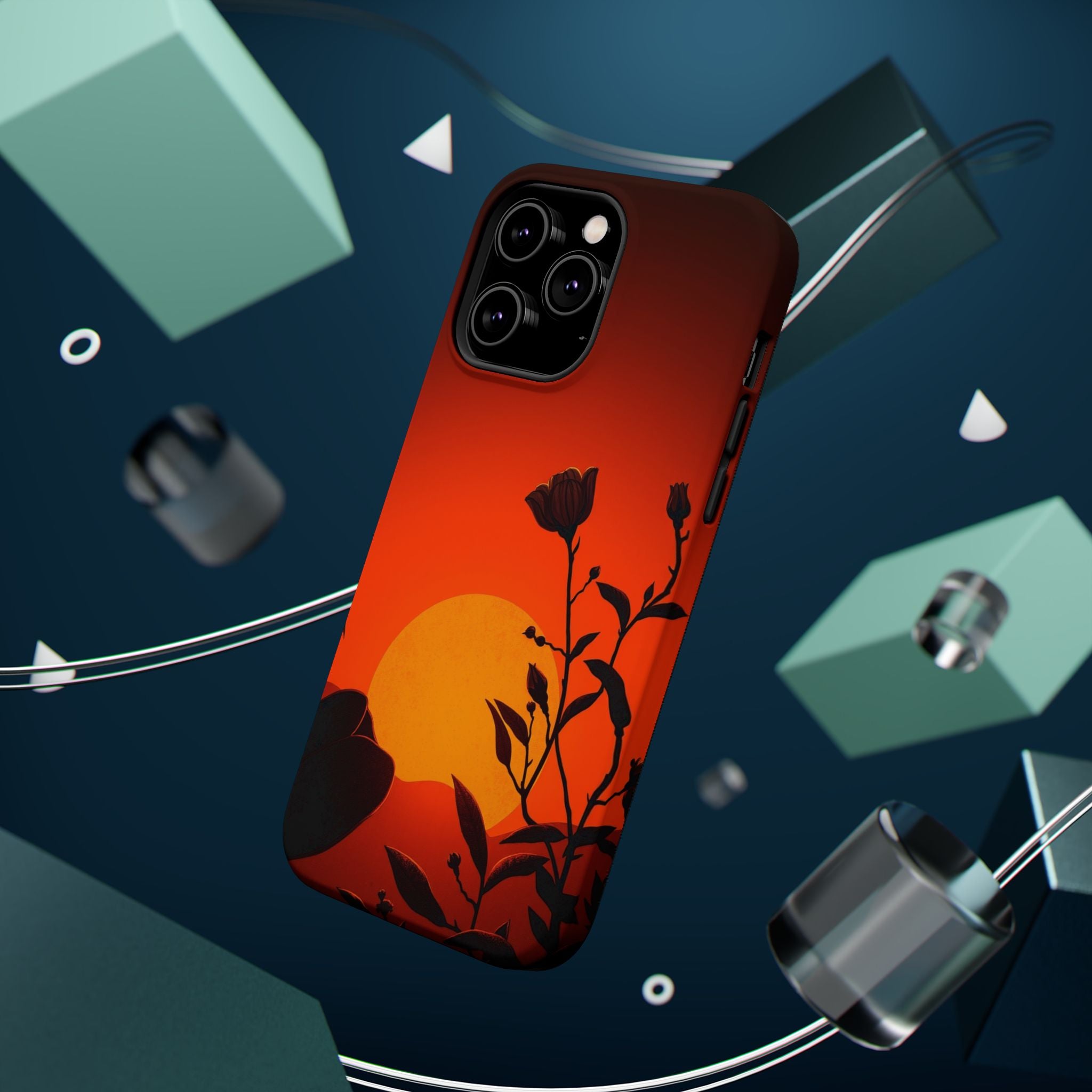 iPhone Bloom and Leaf Dark Gothic Ink Slim Everyday Designer Case · iPhone Case