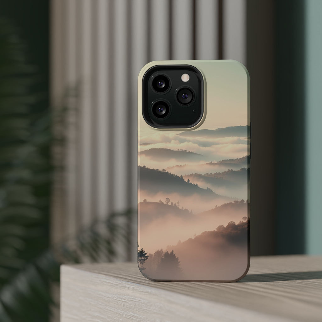 iPhone Mint And Blush Fog Rolling Over Hills Slim iPhone Everyday · iPhone Case