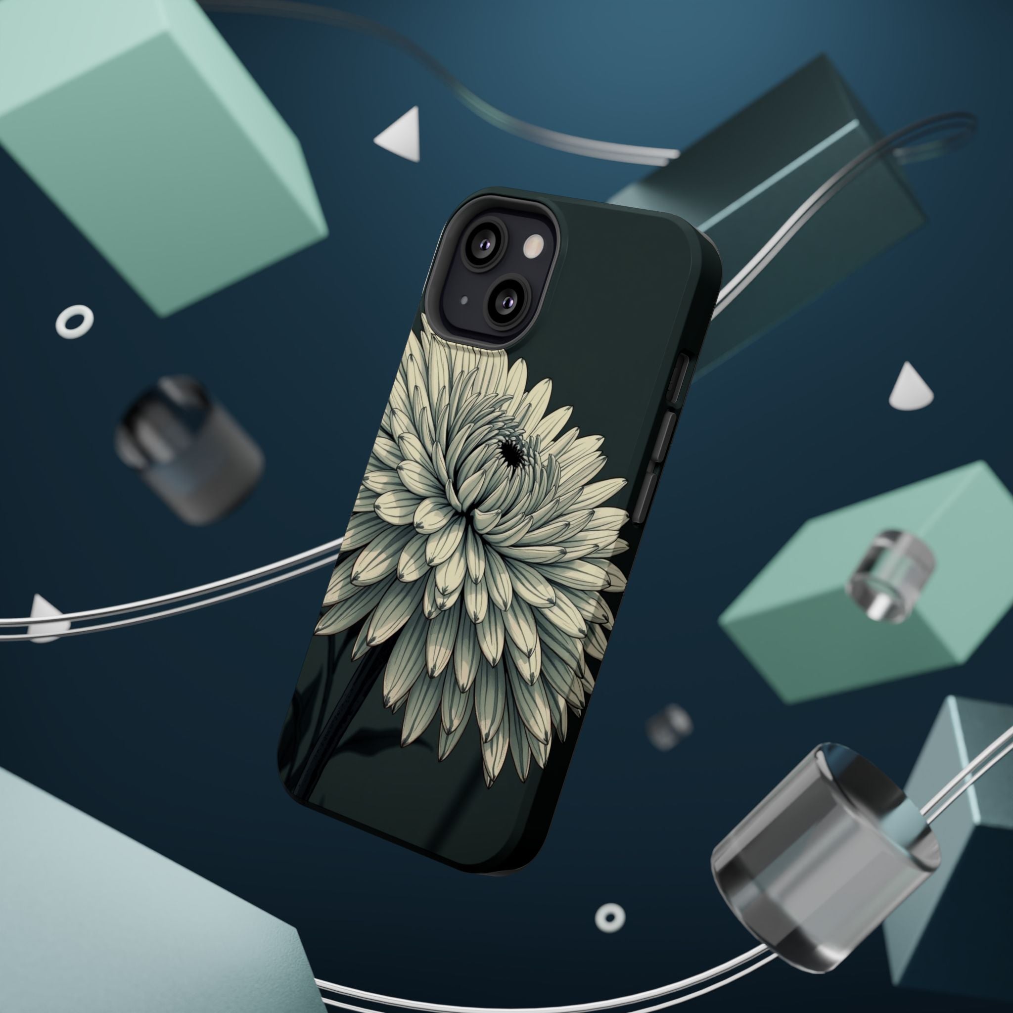 iPhone Chrysanthemum Classic Dark Gothic Ink Carry Case Slim Snap Case · iPhone
