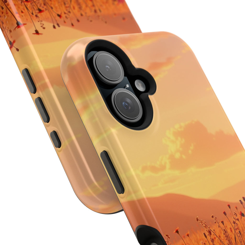iPhone Sunset Amber And Peach Wildflower Field Soft iPhone Finish · iPhone Case