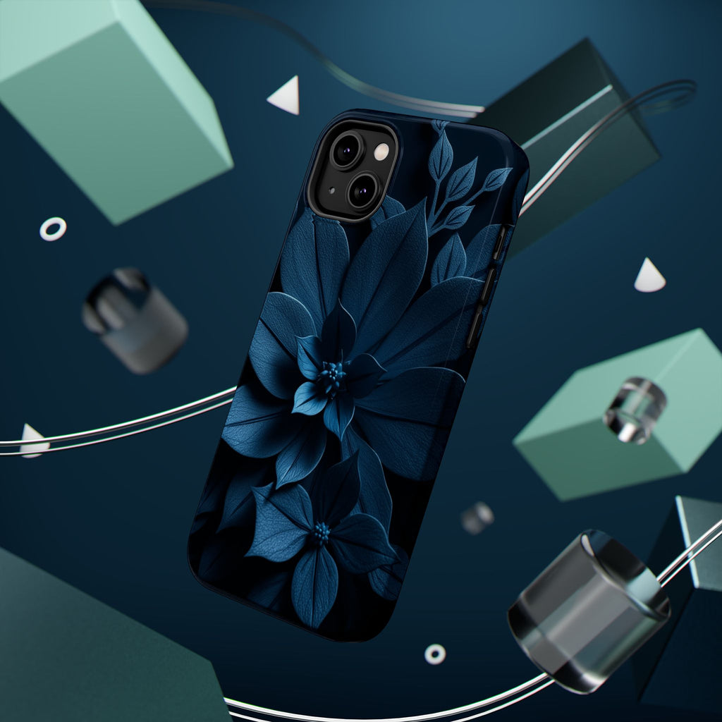 iPhone Midnight Blue And Silver Floral Dark Academia iPhone Slim · iPhone Case