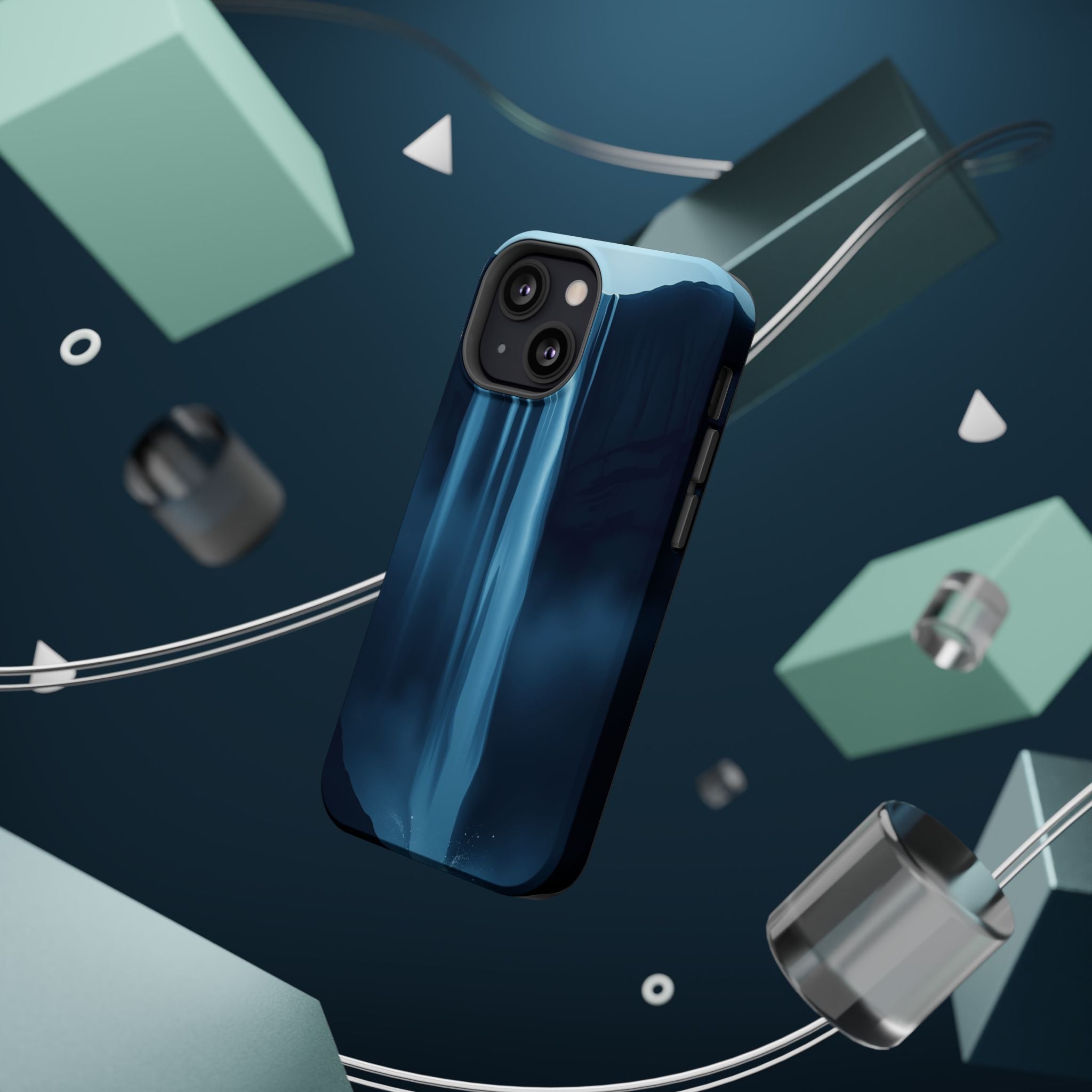 iPhone Midnight Blue And Silver Waterfall Mist Soft iPhone Finish · iPhone Case