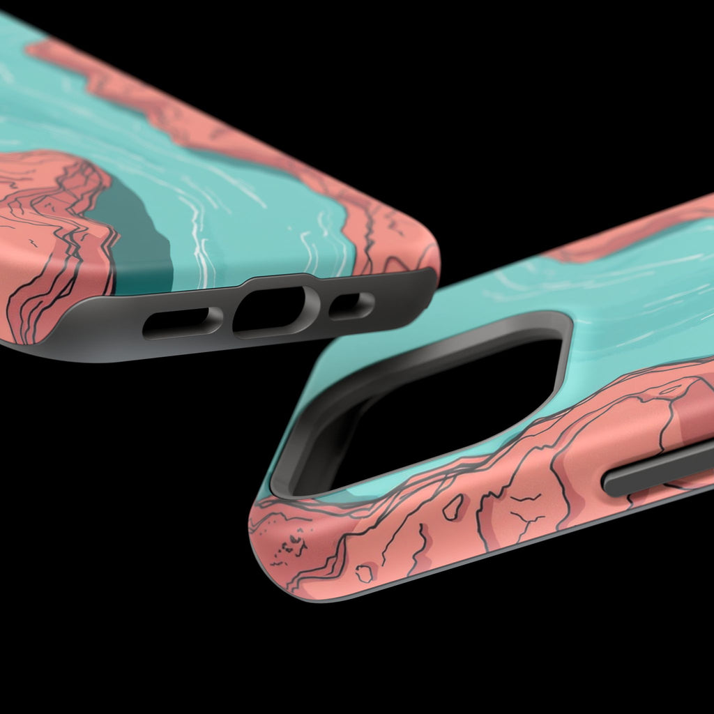 iPhone Teal And Coral River Delta Aerial Slim Everyday iPhone Designer · iPhone