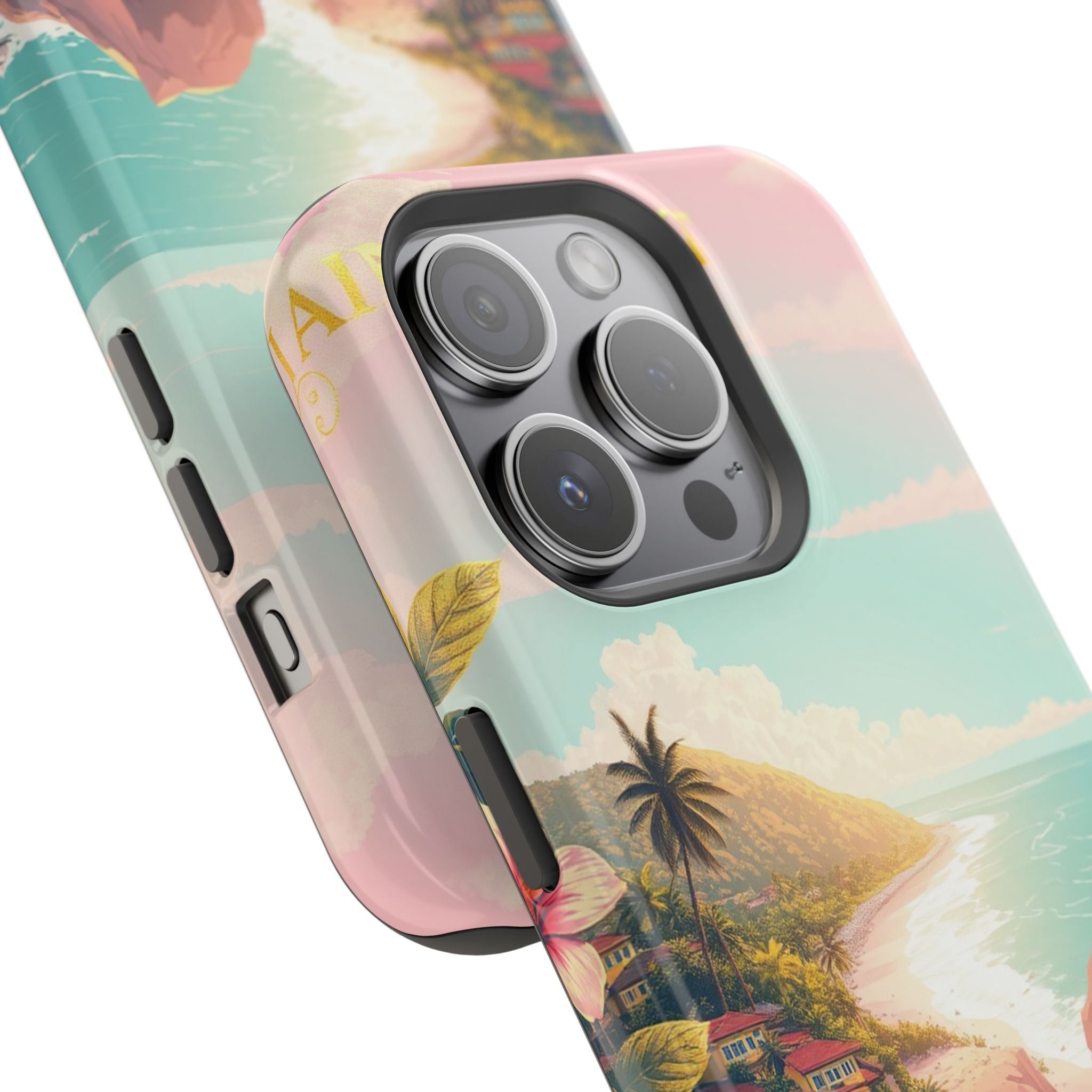 iPhone Mint And Blush Hibiscus Coast Slim Everyday iPhone 14 Designer · iPhone C