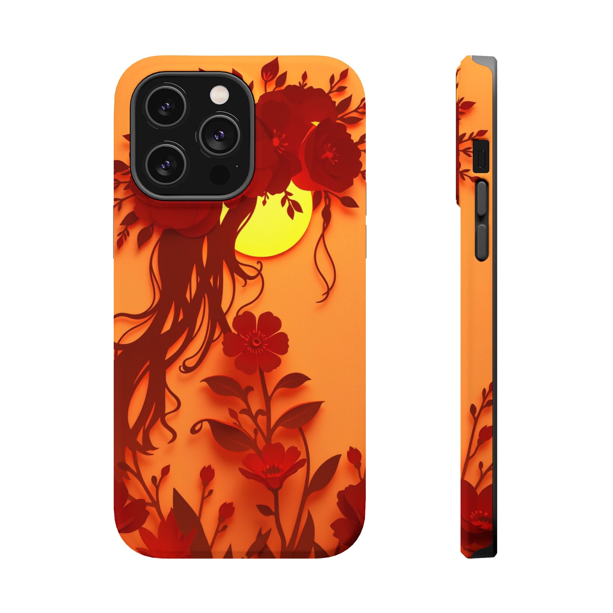 iPhone Sunset Amber And Peach Floral Crown Slim iPhone Everyday · iPhone Case