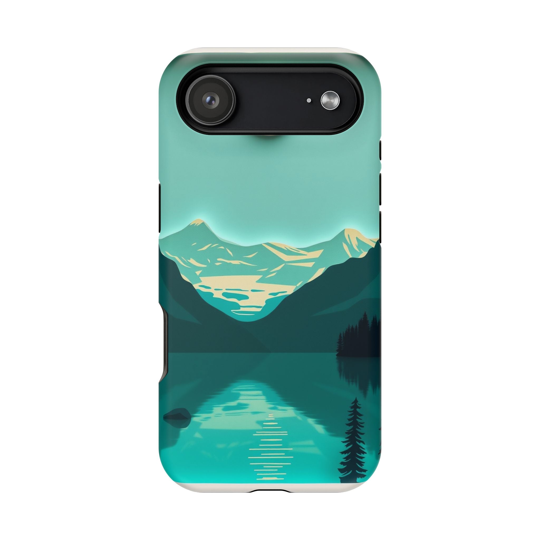 iPhone Glacier Lake Paper Cut Art Bold Modern Everyday Snap Case · iPhone Case