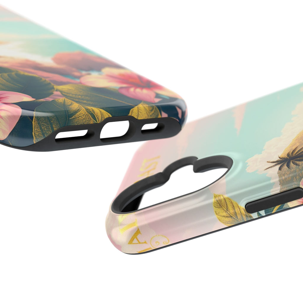 iPhone Mint And Blush Hibiscus Coast Slim Everyday iPhone 14 Designer · iPhone C