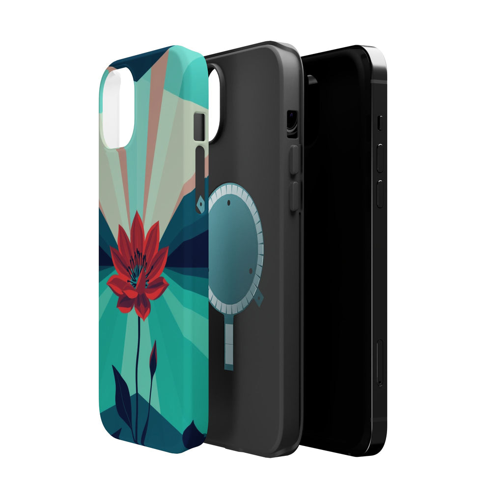 iPhone Teal And Coral Night Bloomer Slim Everyday Designer Case · iPhone Case