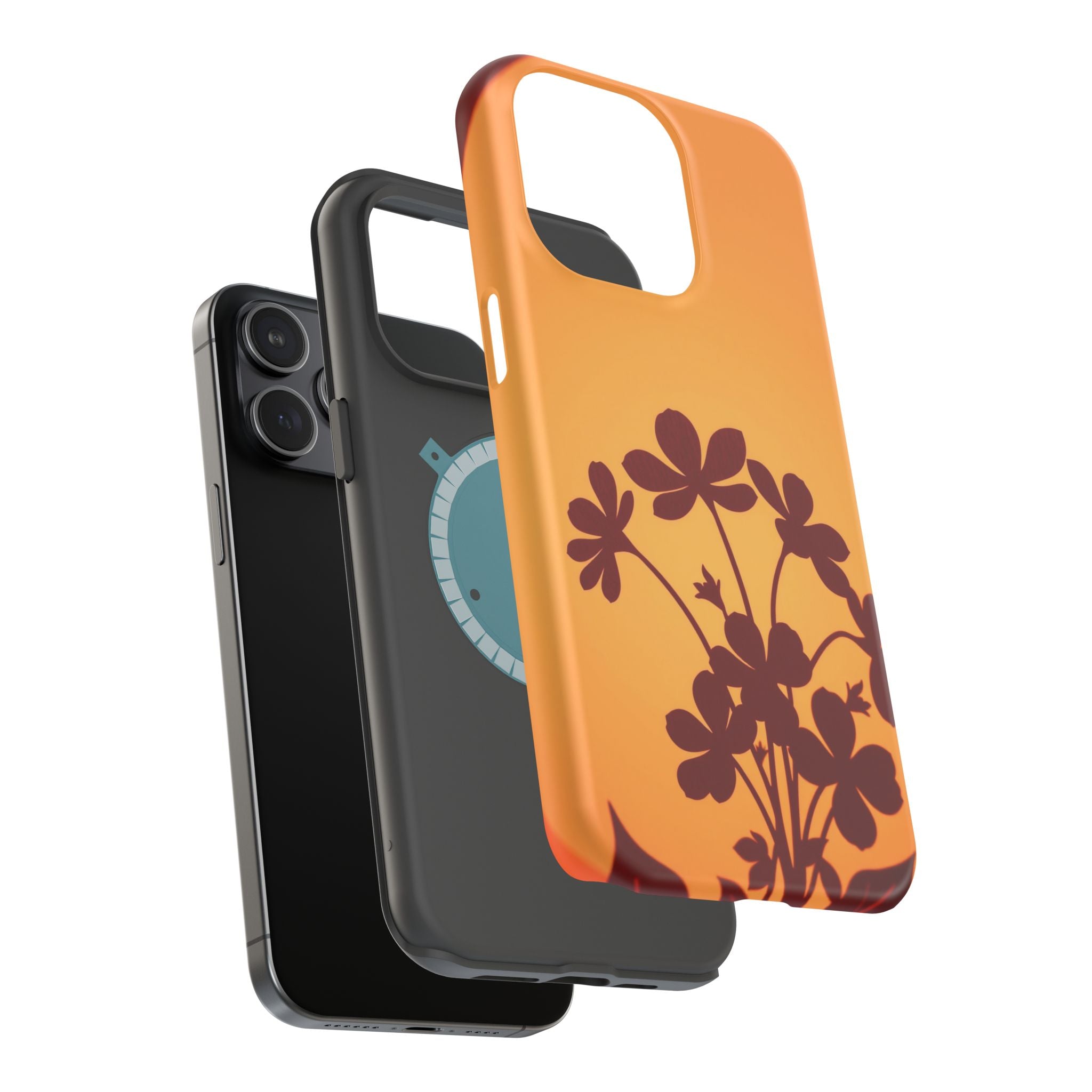 iPhone Floral Silhouette Electric Art Slim Everyday Designer Case · iPhone Case