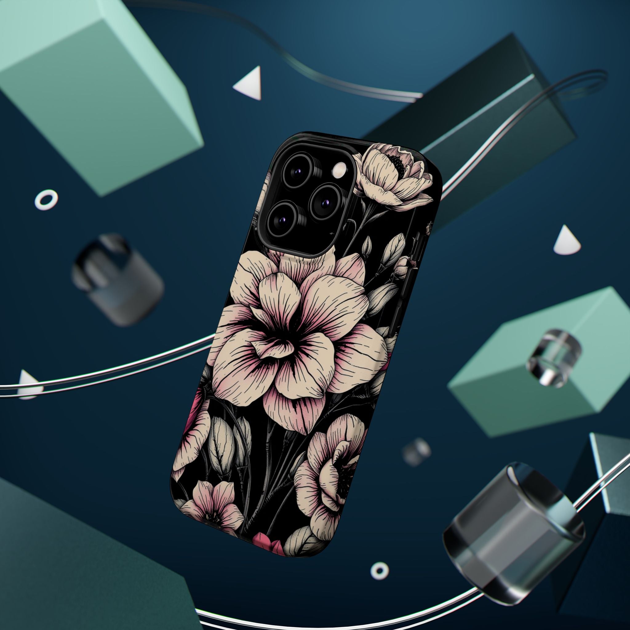 iPhone Floral Dark Academia Gothic Ink Slim Everyday Designer Case · iPhone Case