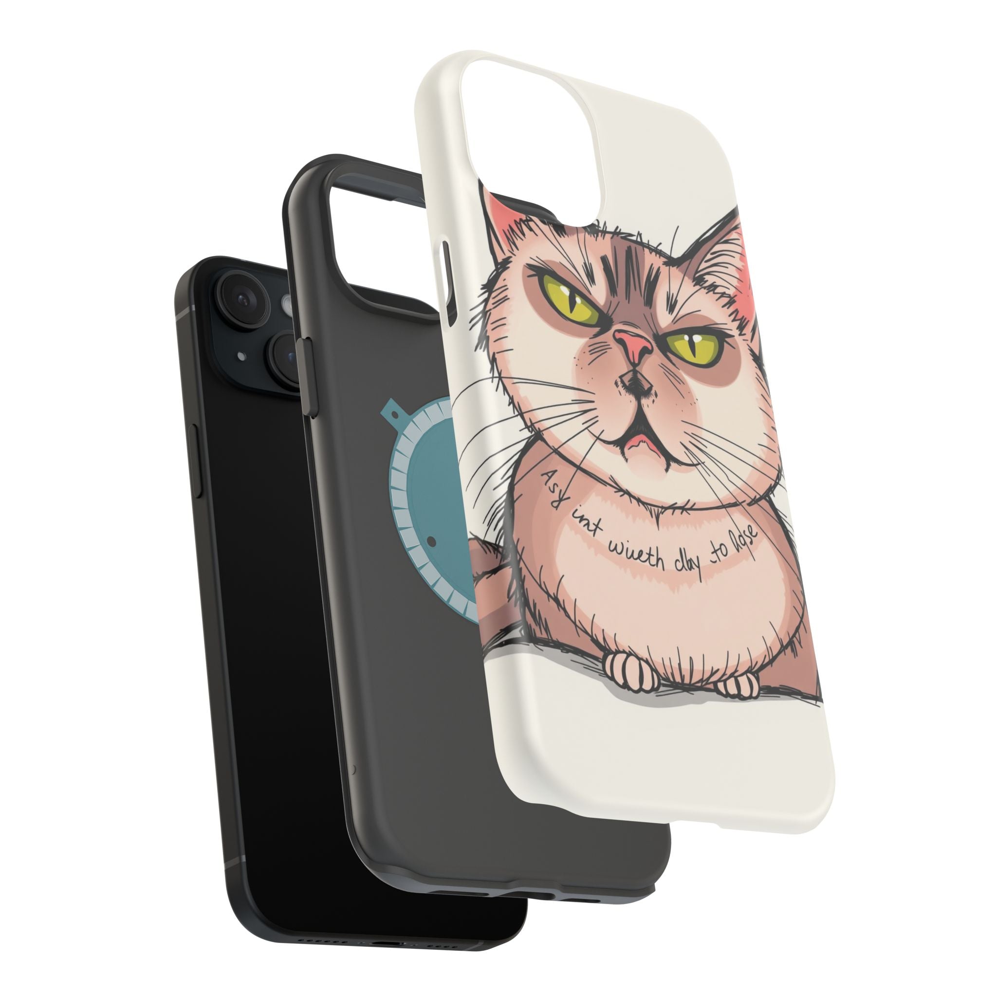 iPhone Sarcastic Cat Verdict Hand-Drawn Sketch Soft Finish Everyday Case · iPhon