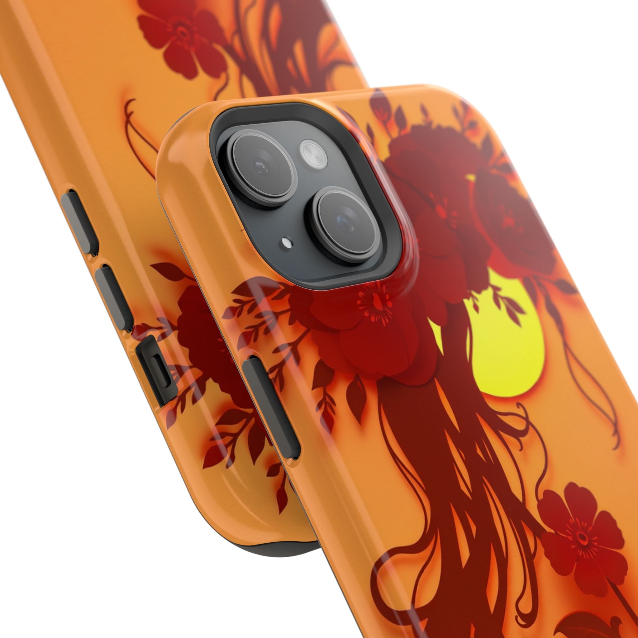 iPhone Sunset Amber And Peach Floral Crown Slim iPhone Everyday · iPhone Case