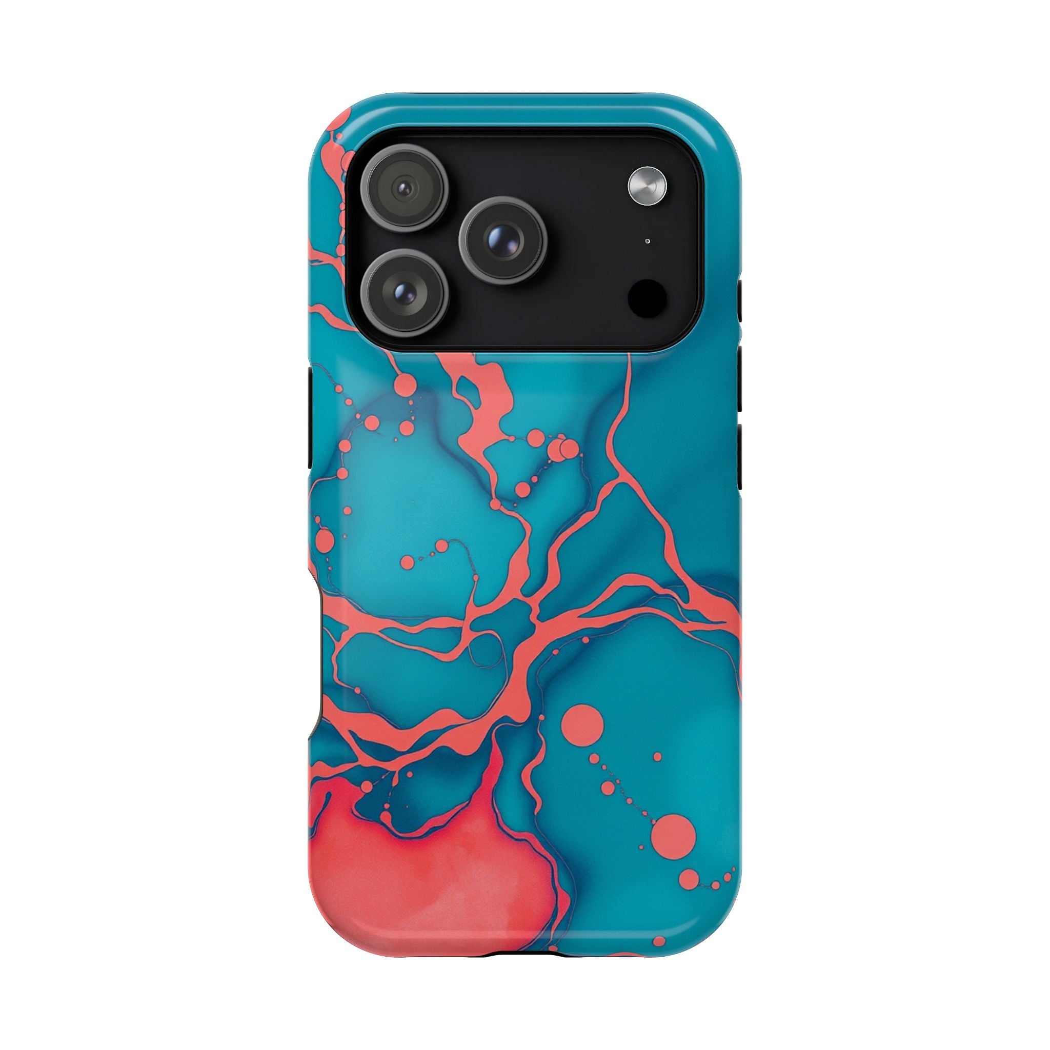 iPhone Oil Slick Teal And Coral Slim Everyday Designer Case · iPhone Case