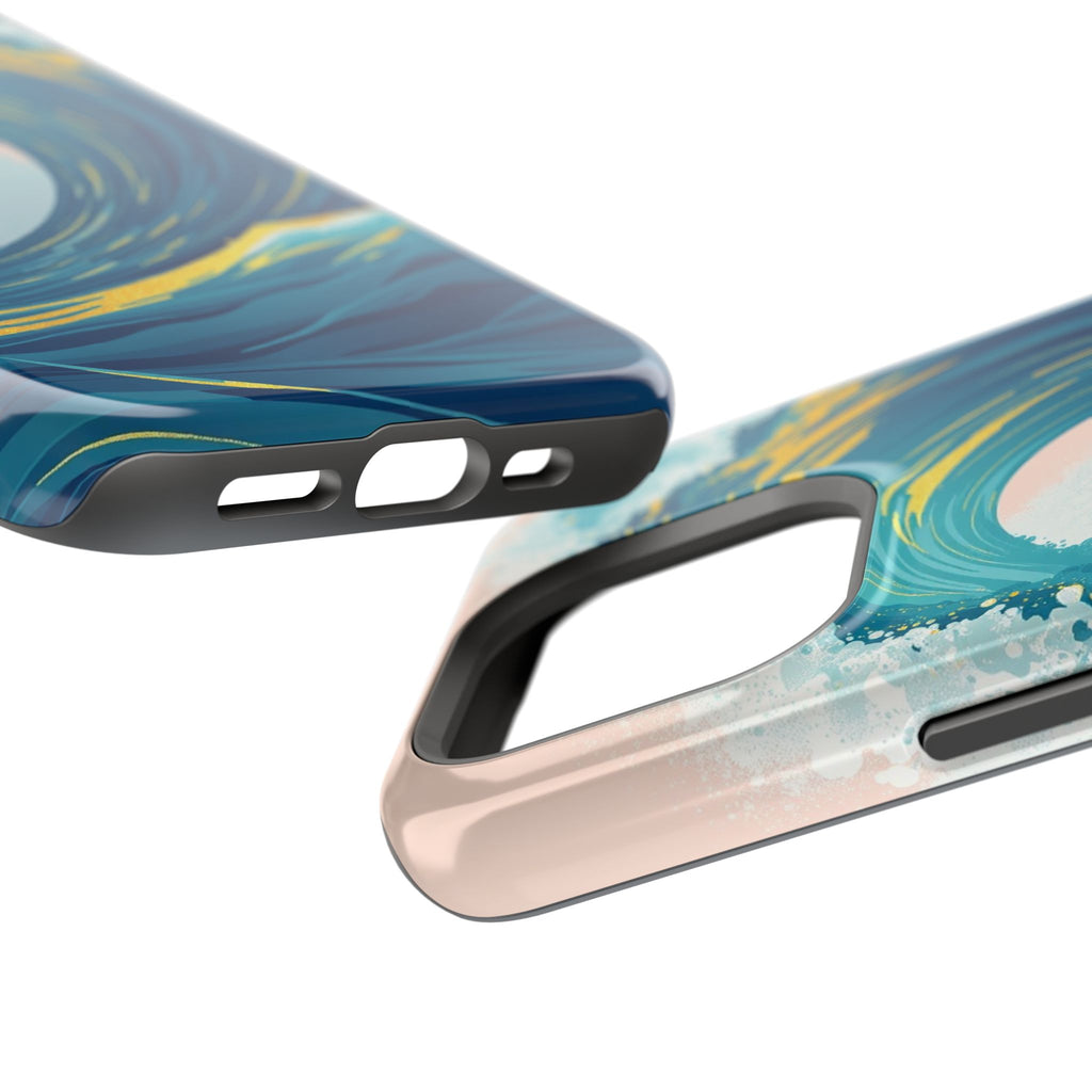 iPhone Mint And Blush Ocean Wave Crash Slim Everyday Designer Case · iPhone Case