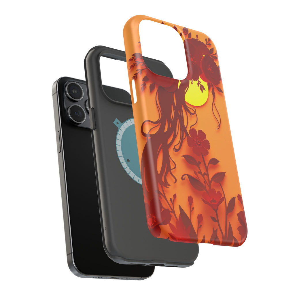 iPhone Sunset Amber And Peach Floral Crown Slim iPhone Everyday · iPhone Case
