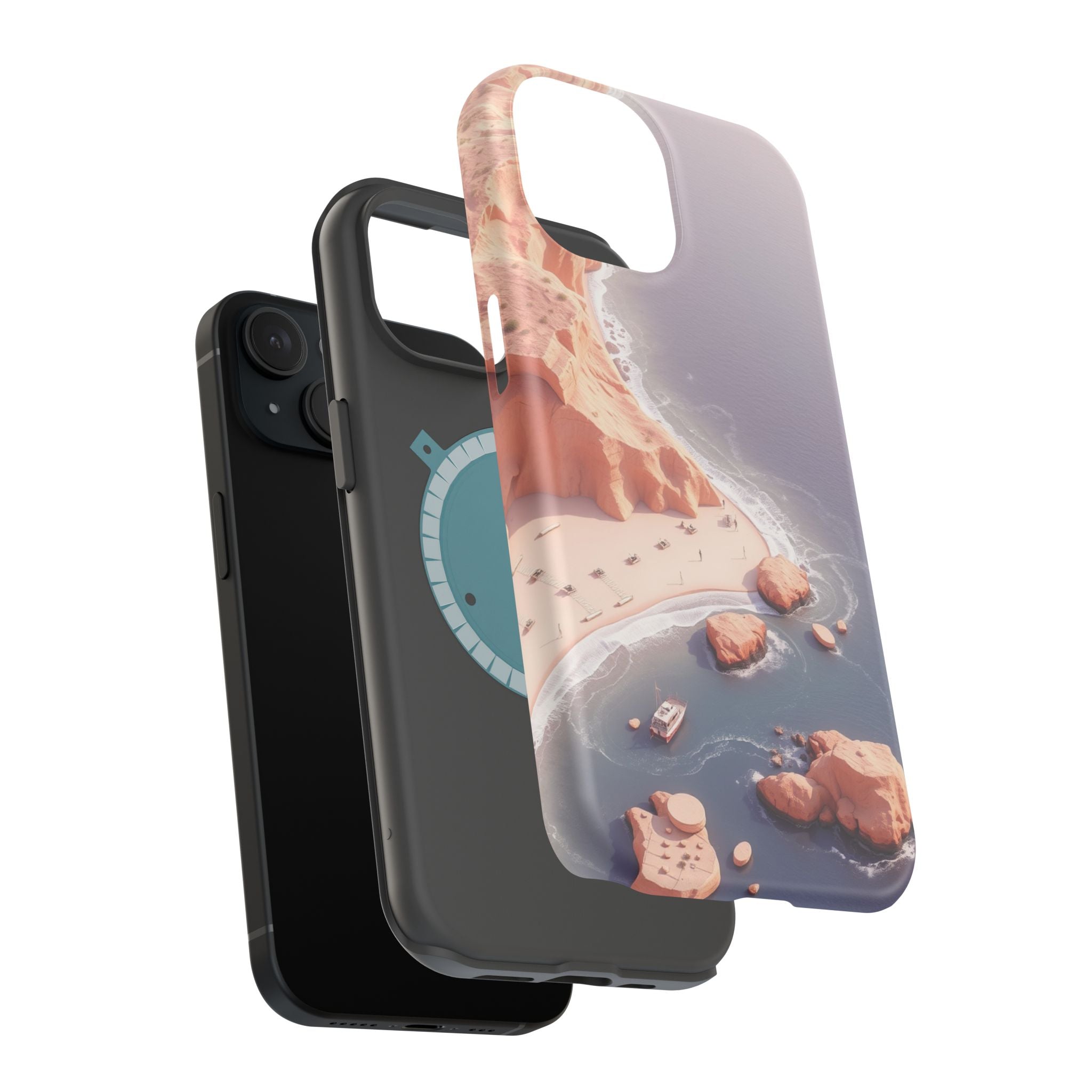 iPhone Rose Pink And Cream Shoreline Aerial Soft iPhone 17 Finish · iPhone Case