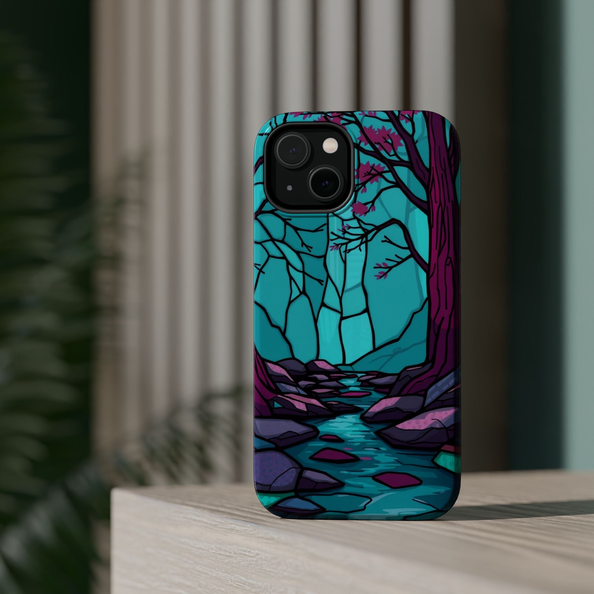 iPhone Spring Creek Stained Glass Bold Modern Everyday Snap Case · iPhone Case