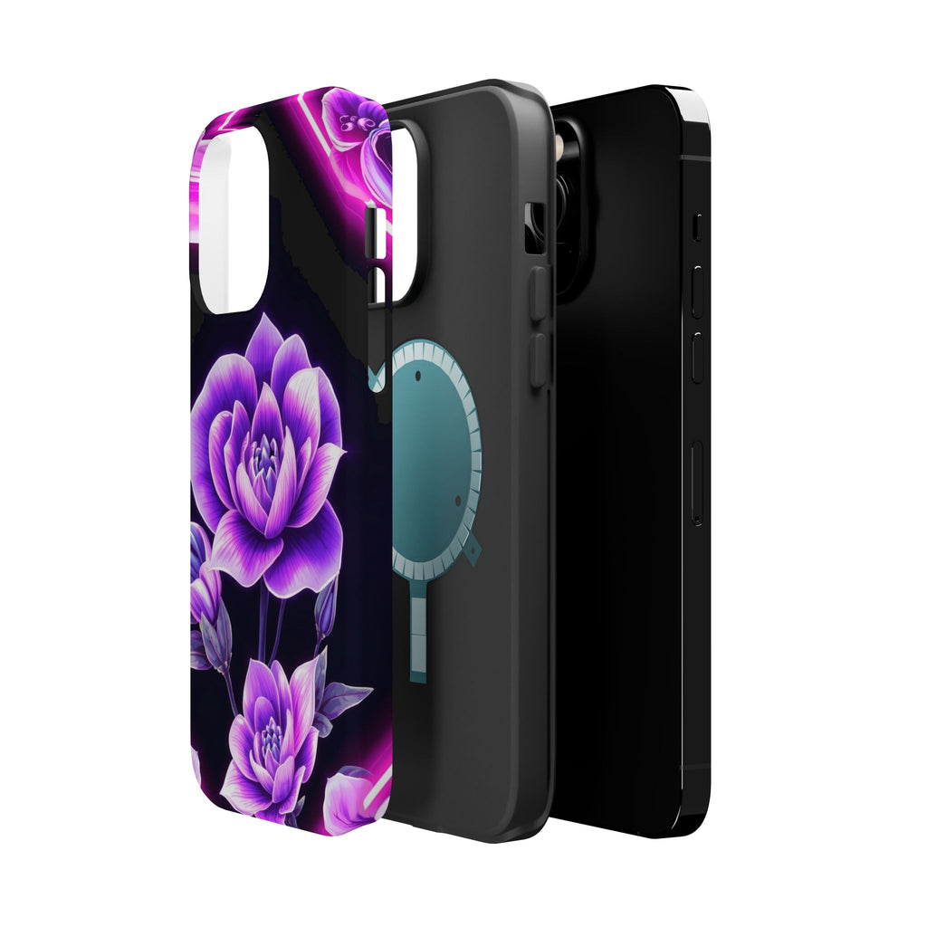 iPhone Floral Ombre Neon Cyberpunk Bold Modern Everyday Snap Case · iPhone Case