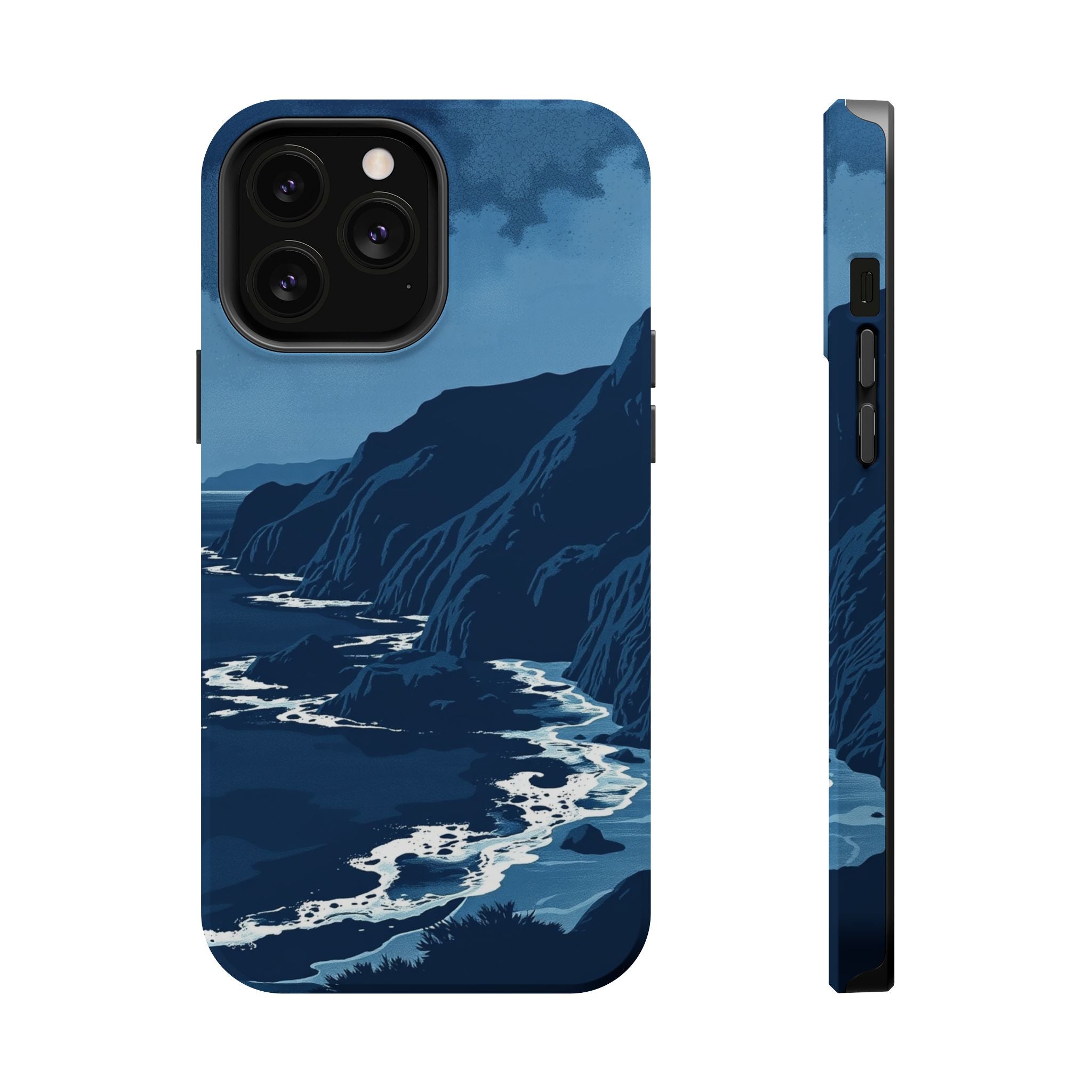 iPhone Midnight Blue And Silver Hibiscus Coast Carry Case Slim Snap Case · iPhon