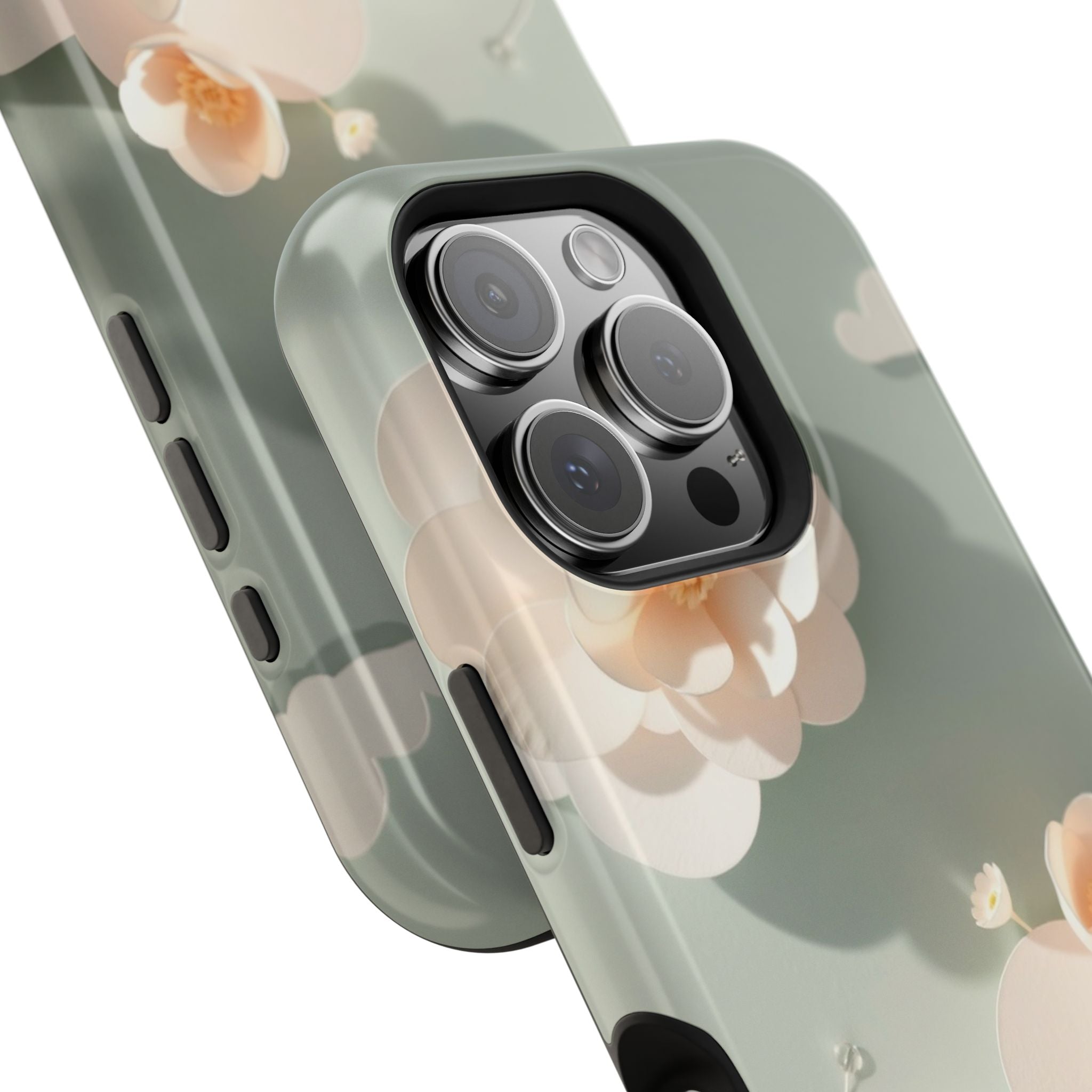 iPhone Sage And Ivory Pastel Floral Cloud Slim iPhone Everyday Designer · iPhone