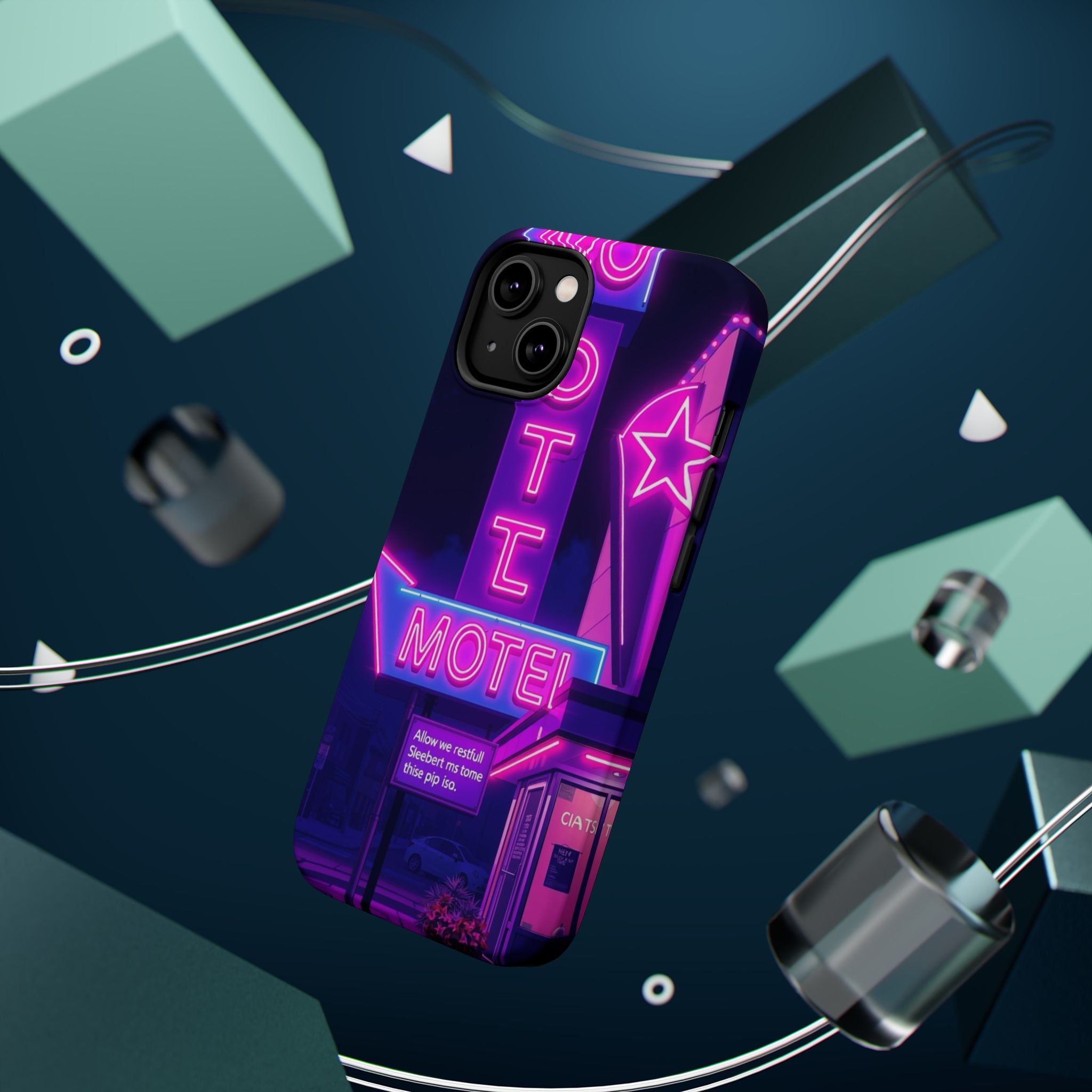 iPhone Neon Sign Motel Enchanted Art Slim Everyday Designer Case · iPhone Case