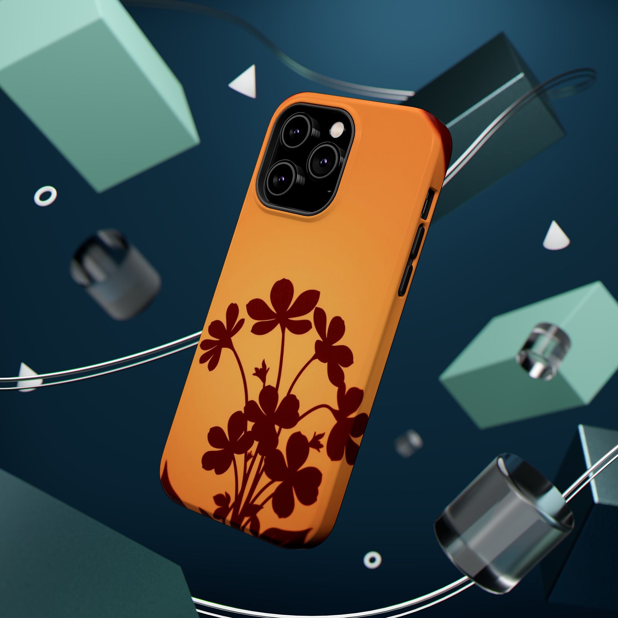 iPhone Floral Silhouette Electric Art Slim Everyday Designer Case · iPhone Case