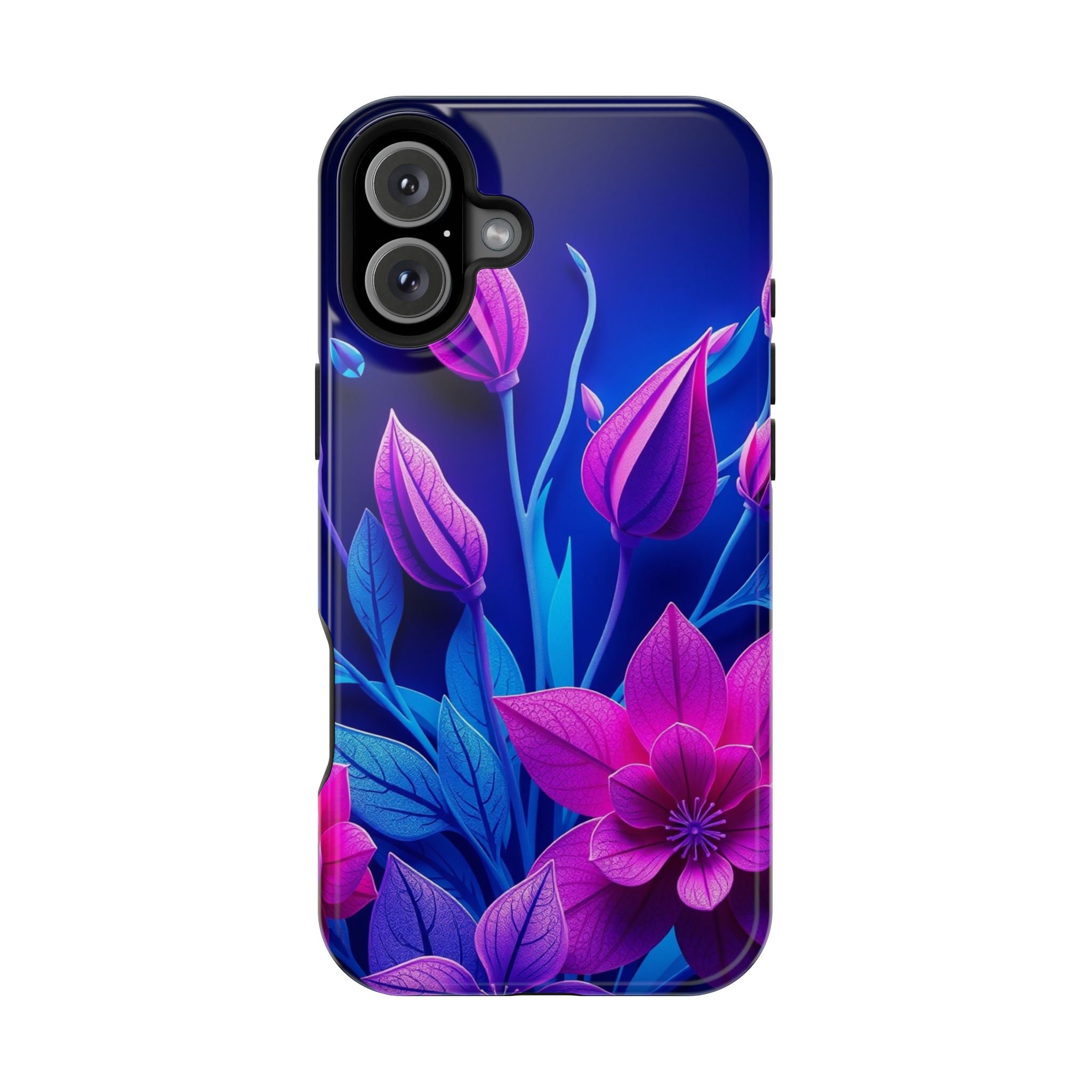 iPhone Neon Floral Paper Cut Art Bold Modern Everyday Snap Case · iPhone Case