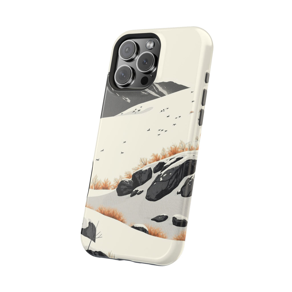 iPhone Snow Field Risograph Print Bold Modern Everyday Snap Case · iPhone Case