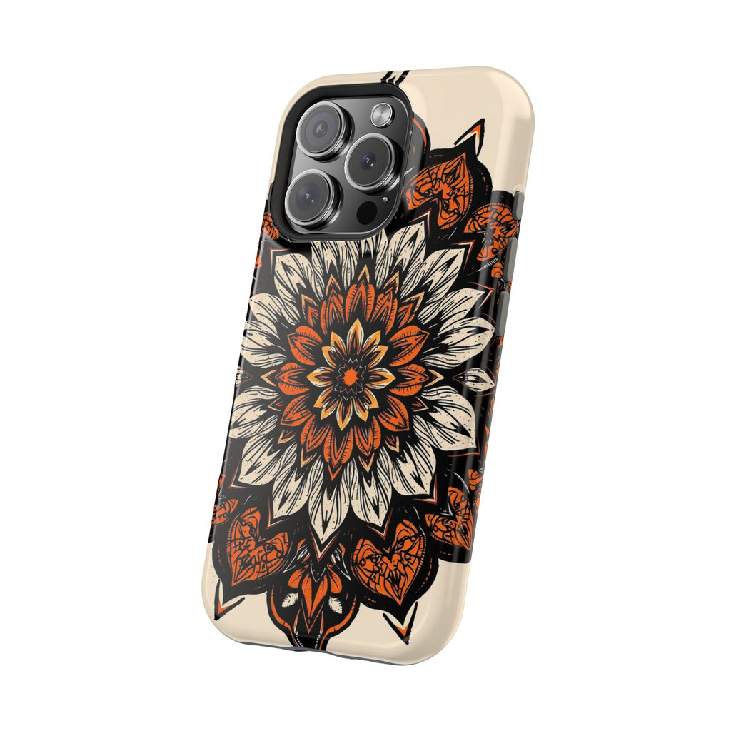 iPhone Burnt Orange And Sand Floral Mandala Slim Snap Cas Carry Case · iPhone Ca