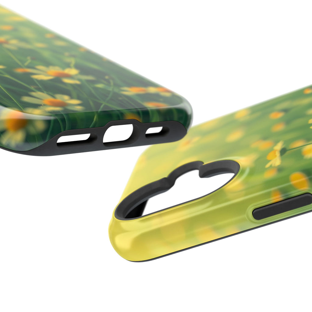 iPhone Emerald Green And Gold Wildflower Field Soft Finish Everyday · iPhone Cas