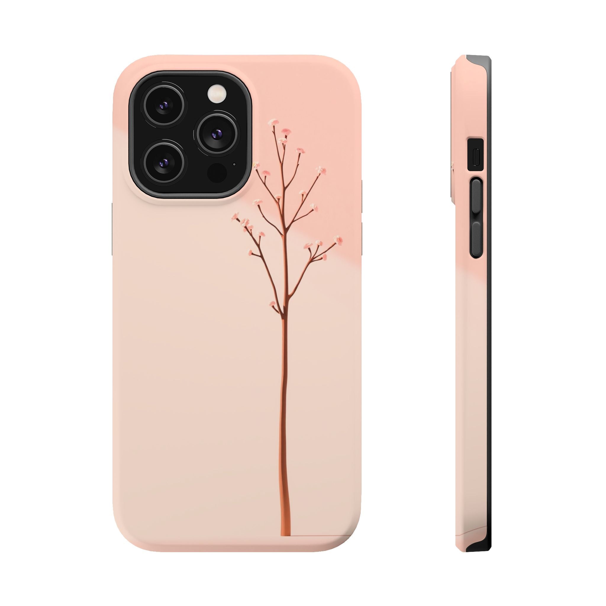 iPhone Rose Pink And Cream Minimalist Stem Slim iPhone Everyday · iPhone Case