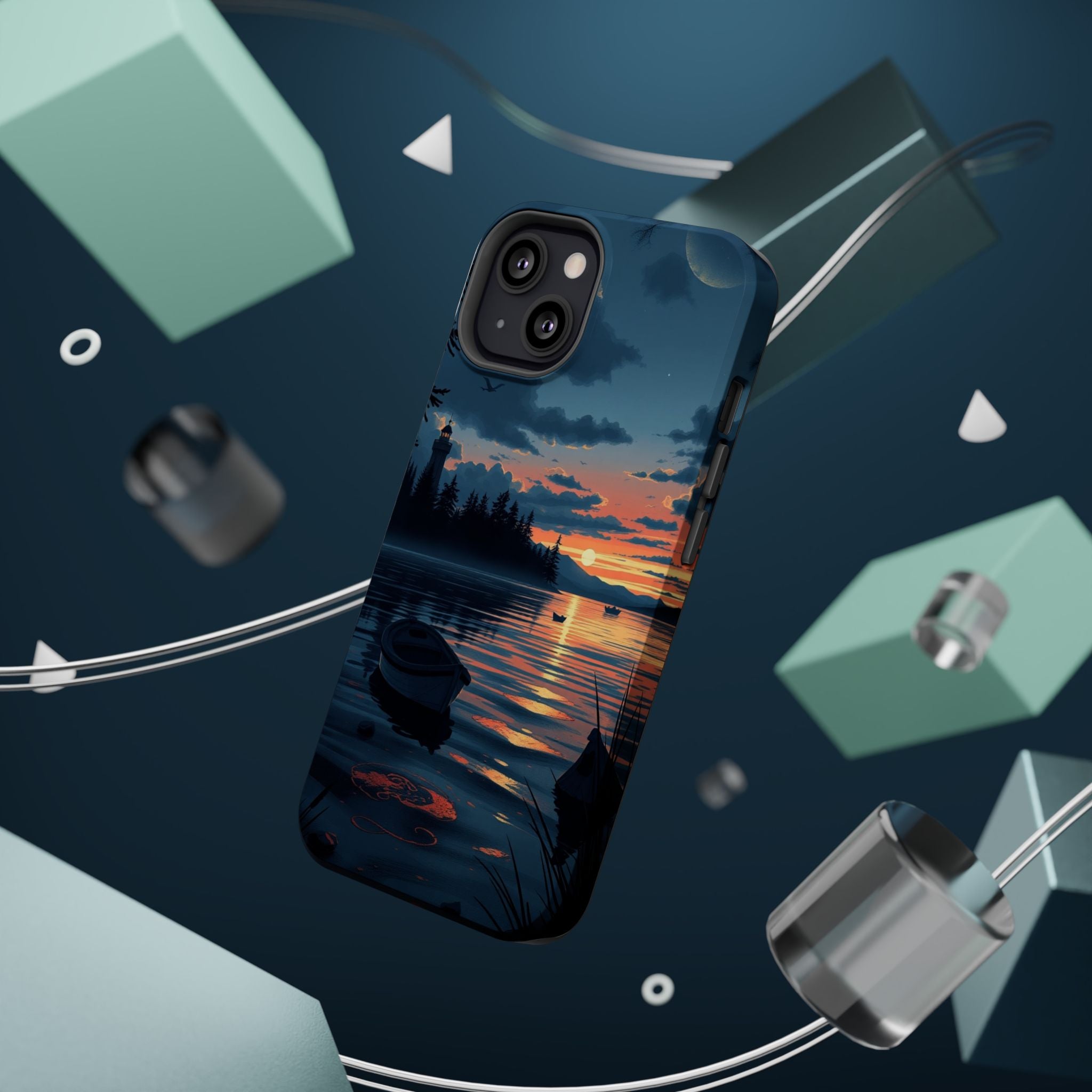 iPhone Lake at Twilight Grunge Distressed Slim iPhone Everyday Designer · iPhone