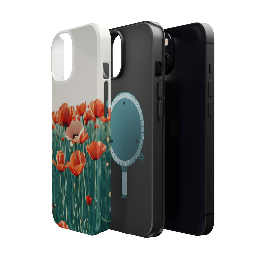 iPhone Mint And Blush Poppy Field 10 Slim Everyday Designer Case · iPhone Case