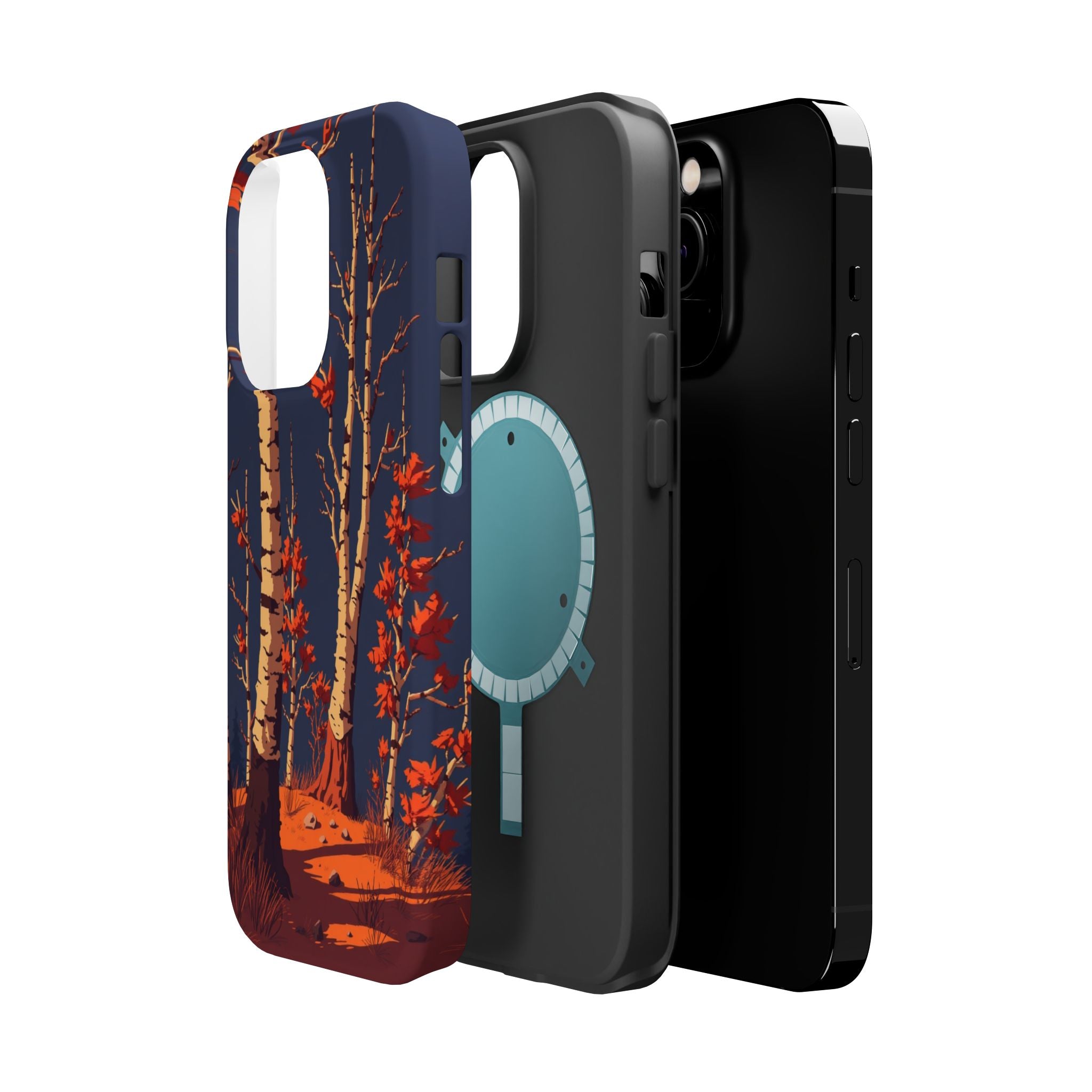 iPhone Birch Grove Pixel Art -Bit Bold Modern Everyday Snap Case · iPhone Case
