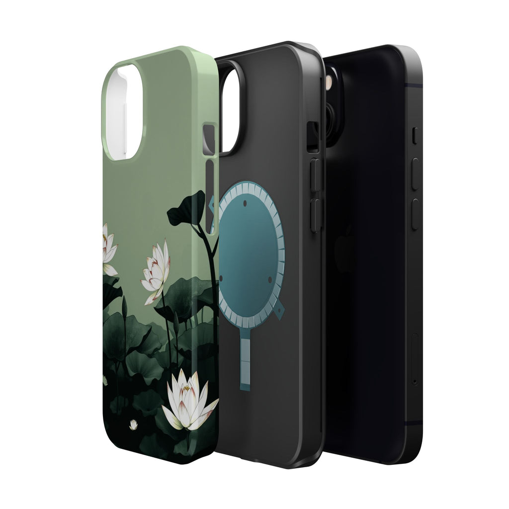 iPhone Sage And Ivory Lotus Pond Bold Modern Everyday Snap Case · iPhone Case