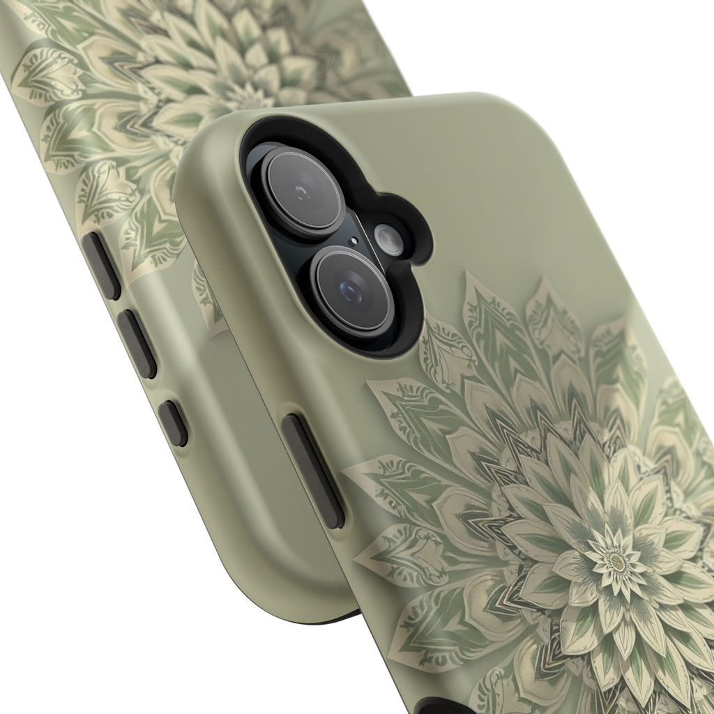 iPhone Sage And Ivory Floral Mandala Slim Everyday Designer Case · iPhone Case