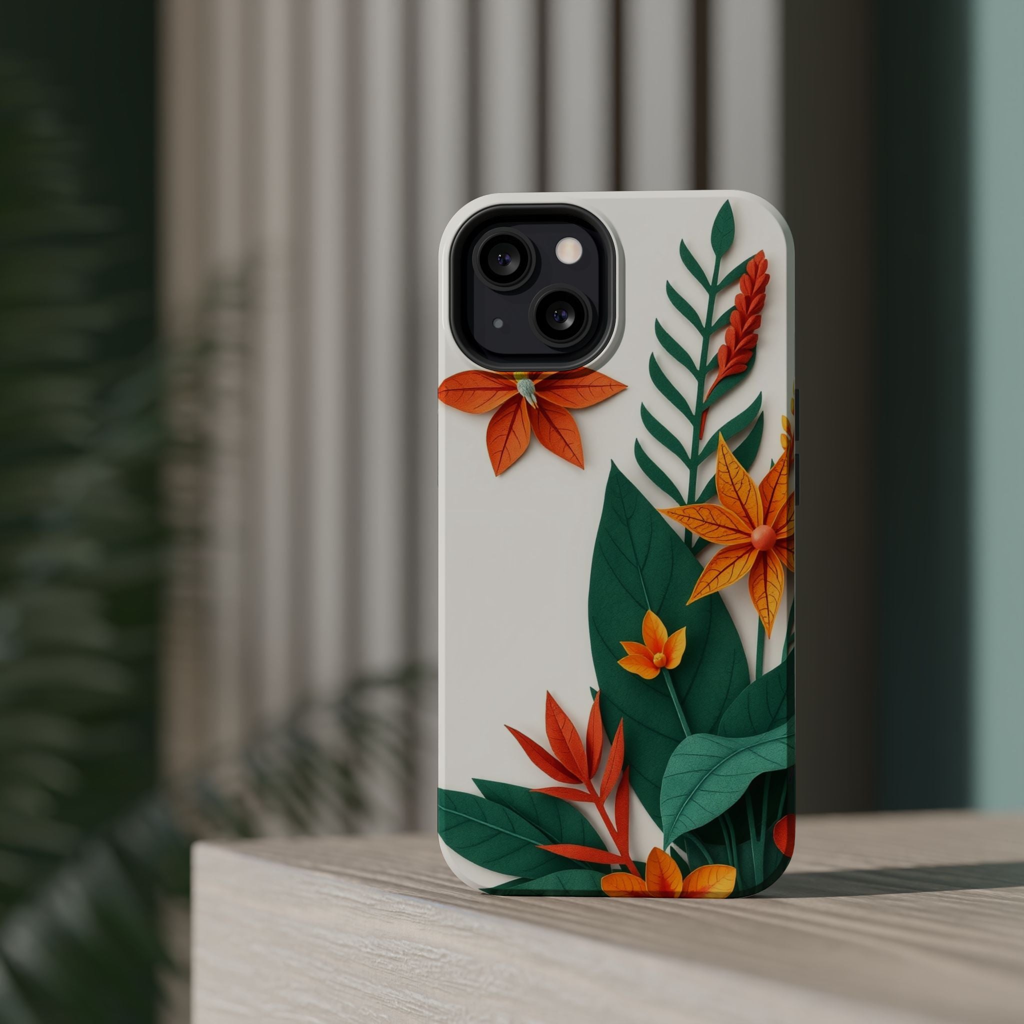 iPhone Jungle Floral Paper Cut Art Bold Modern Everyday Snap Case · iPhone Case