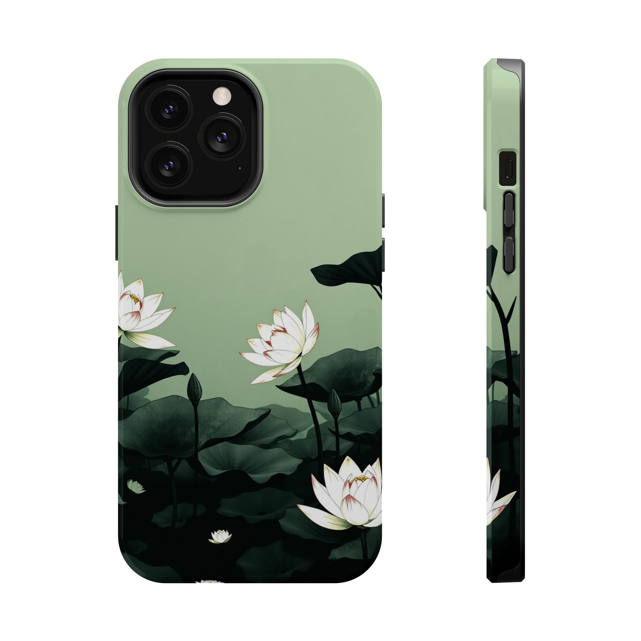 iPhone Sage And Ivory Lotus Pond Bold Modern Everyday Snap Case · iPhone Case