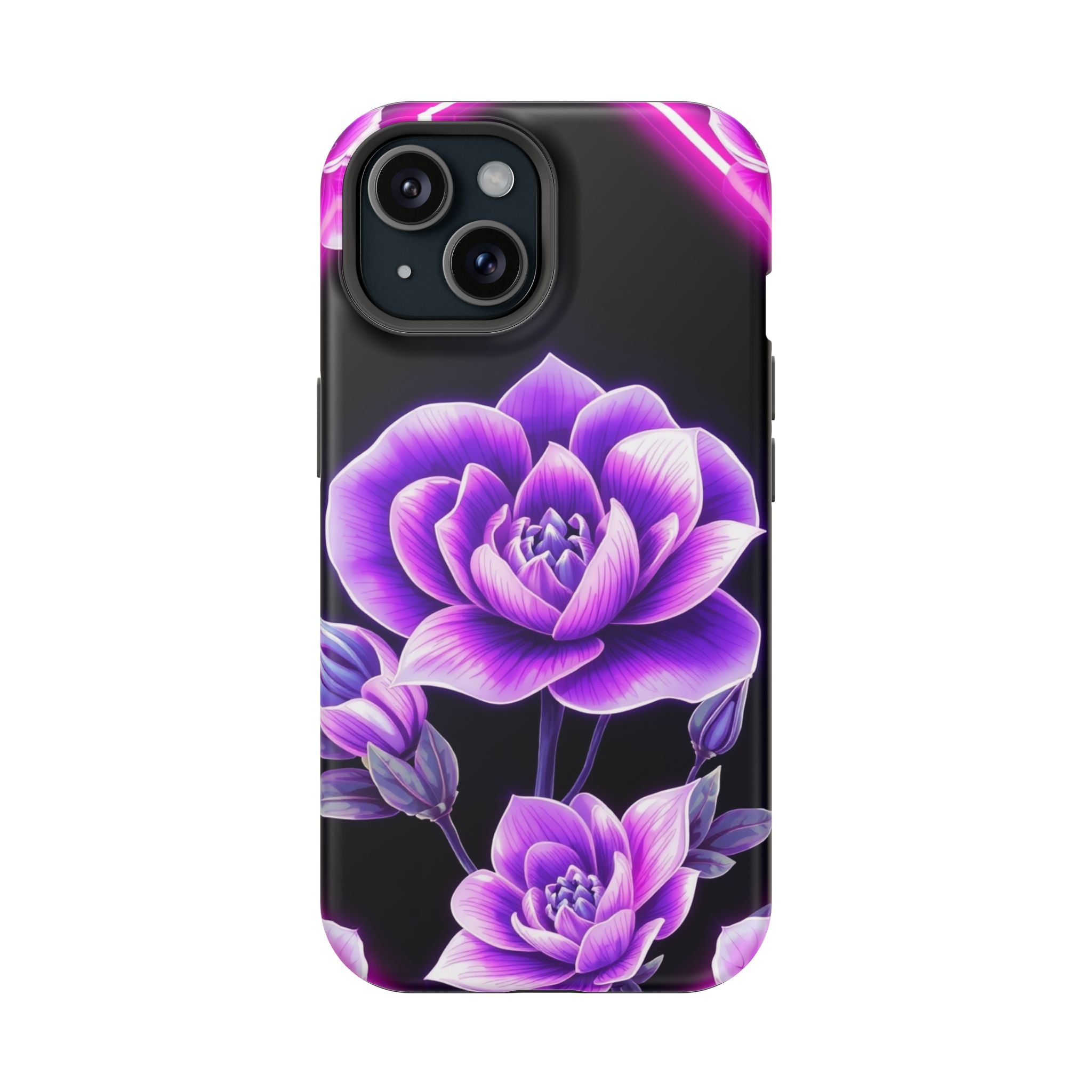 iPhone Floral Ombre Neon Cyberpunk Bold Modern Everyday Snap Case · iPhone Case