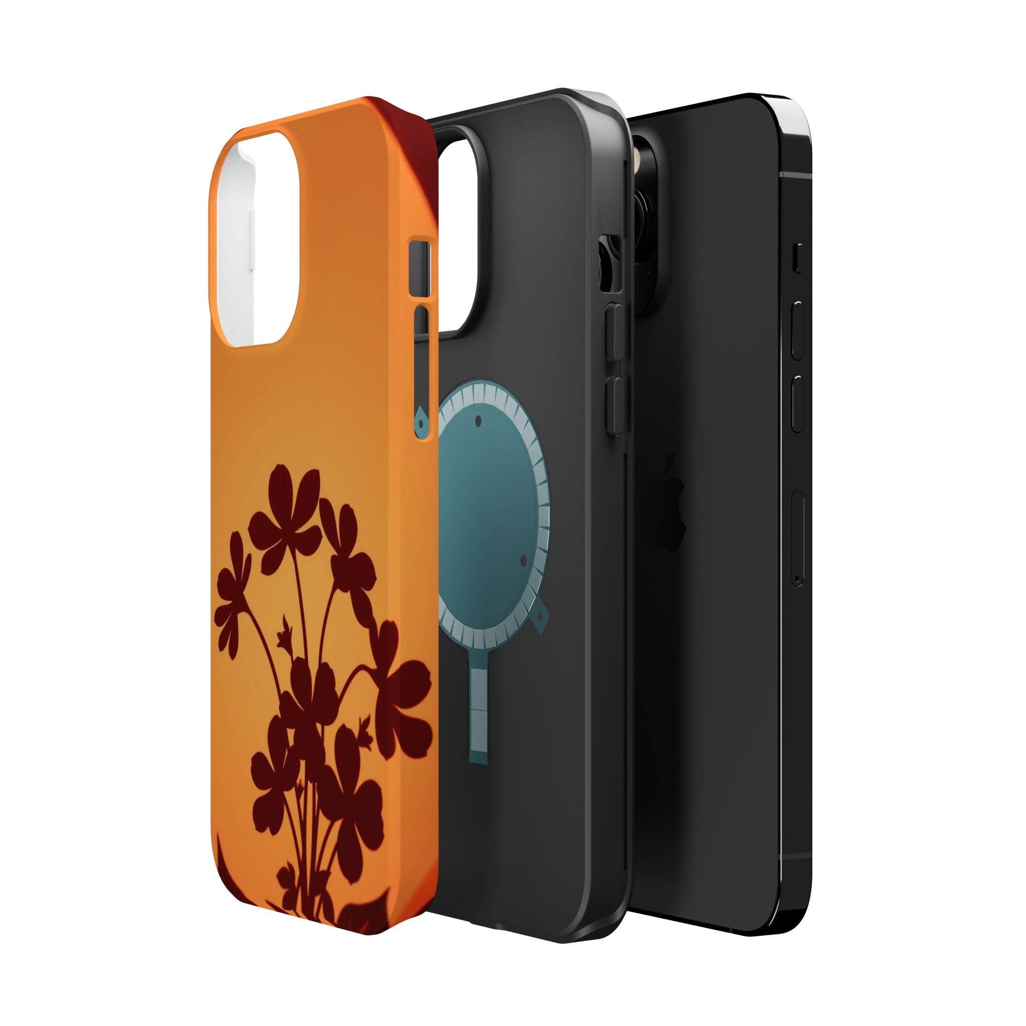 iPhone Floral Silhouette Electric Art Slim Everyday Designer Case · iPhone Case
