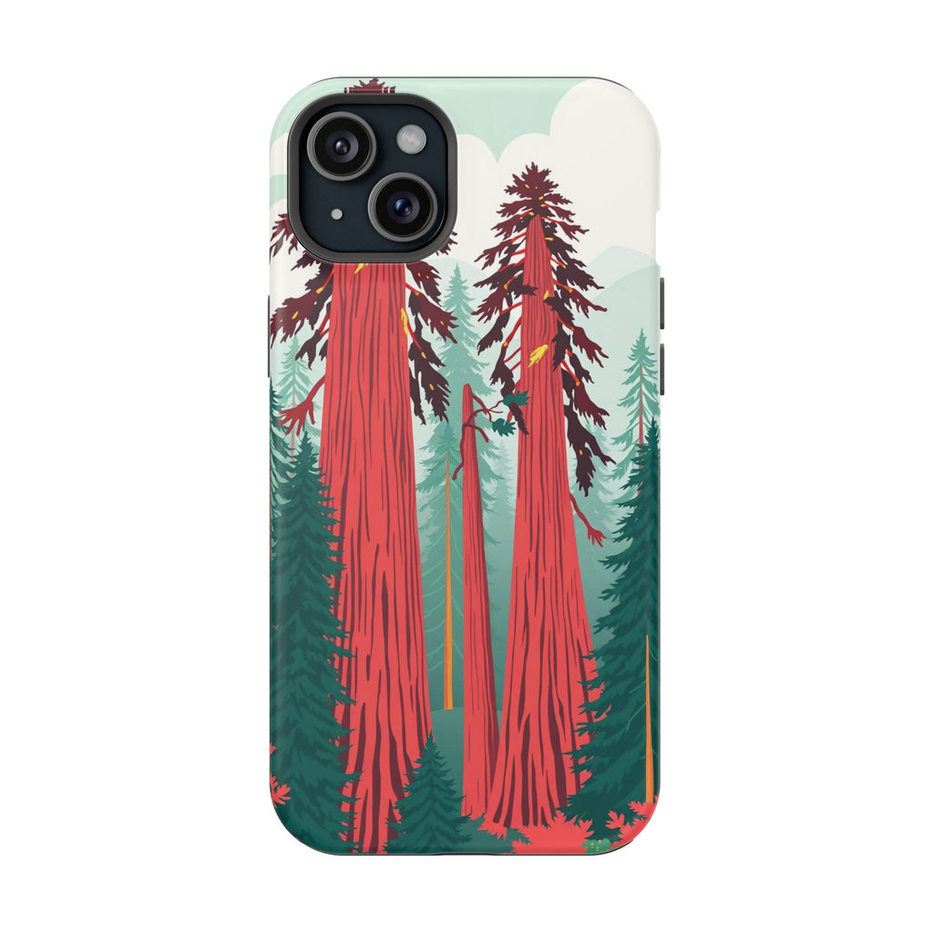 iPhone Teal And Coral Redwood Forest Slim Everyday Designer Case · iPhone Case
