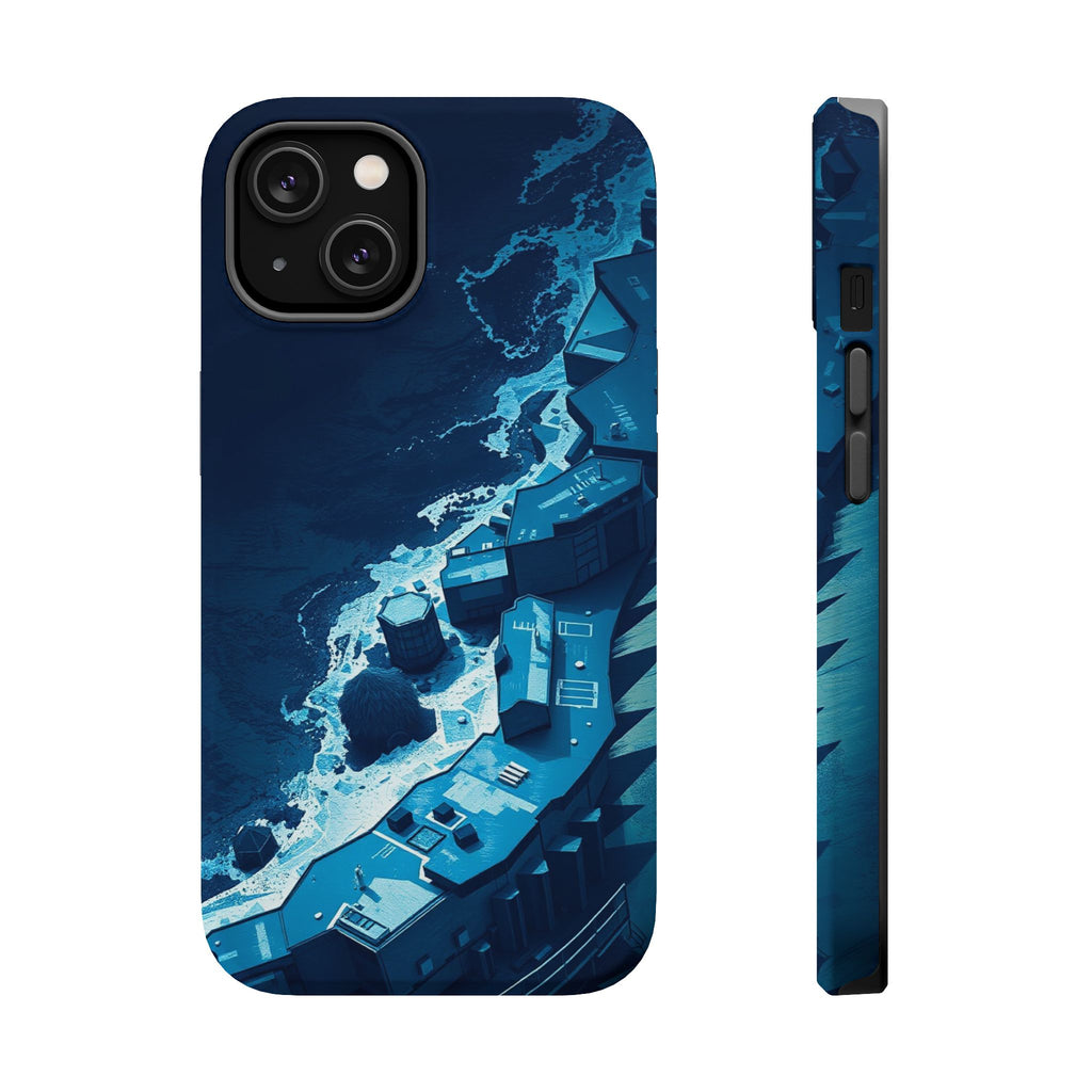 iPhone Midnight Blue And Silver Shoreline Aerial Clean iPhone Minimal · iPhone C