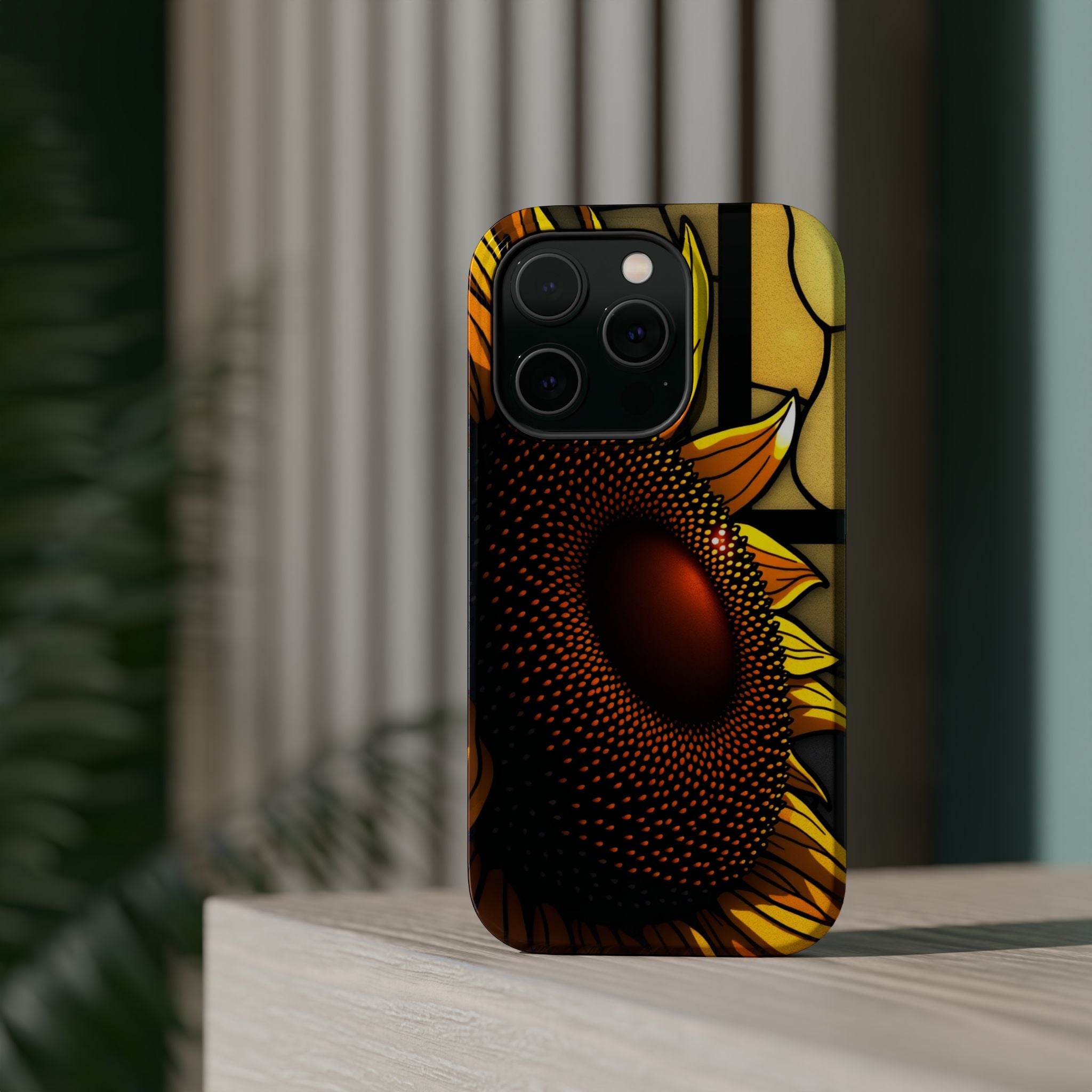 iPhone Sunflower Pop Stained Glass Bold Modern Everyday Snap Case · iPhone Case