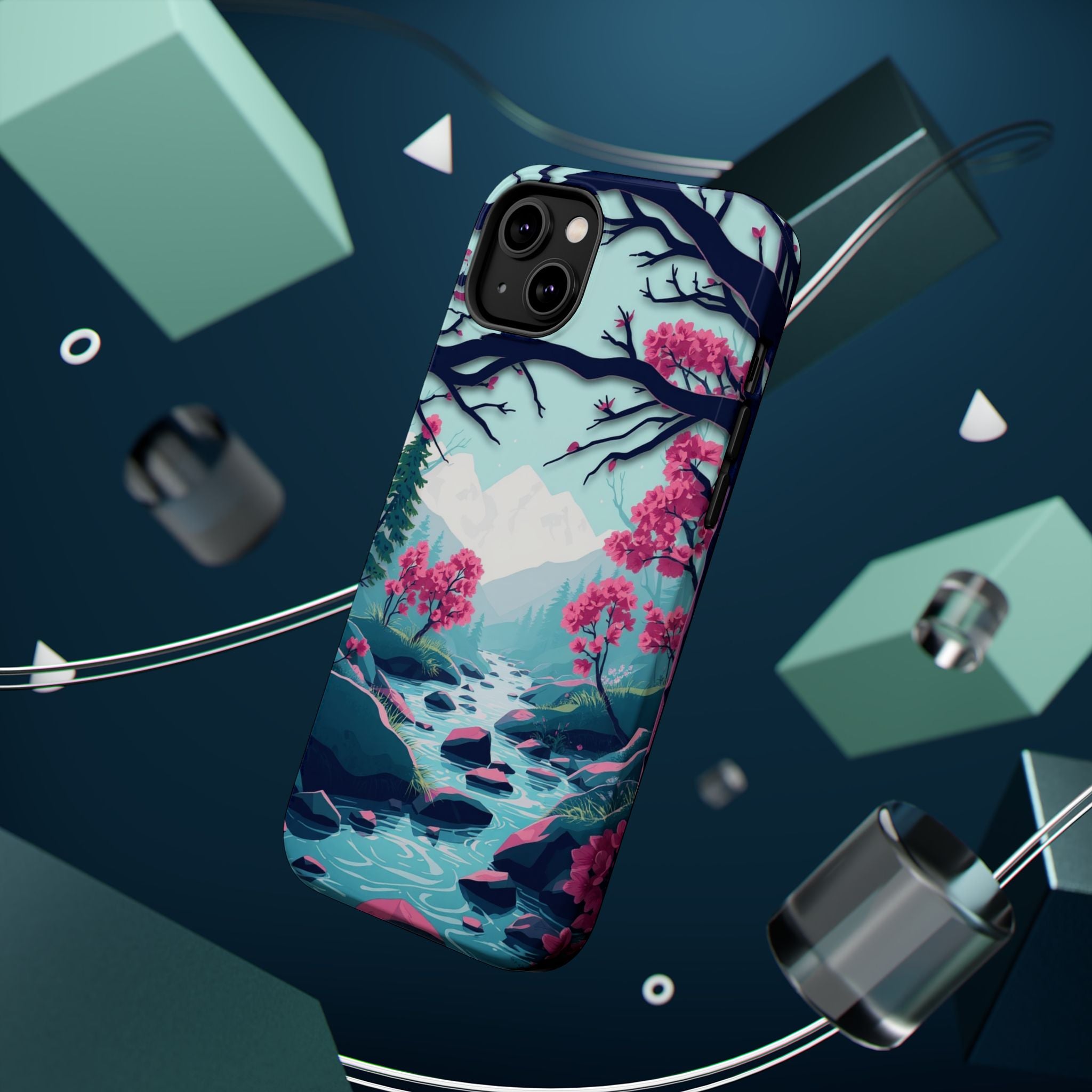 iPhone Cyan And Magenta Spring Creek Slim Everyday Designer Case · iPhone Case
