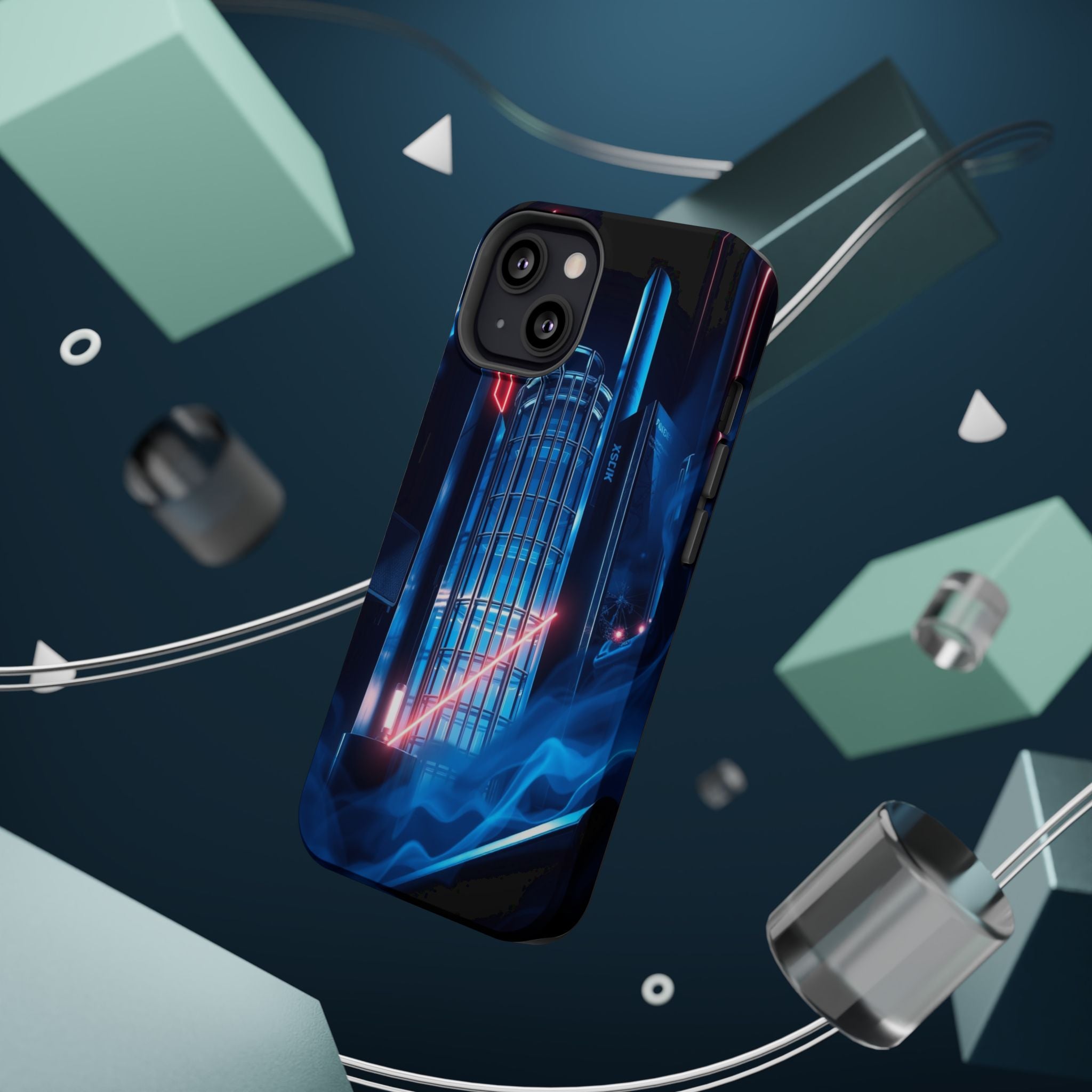 iPhone Midnight Blue And Silver Bauhaus Composition Slim Snap Case · iPhone Case