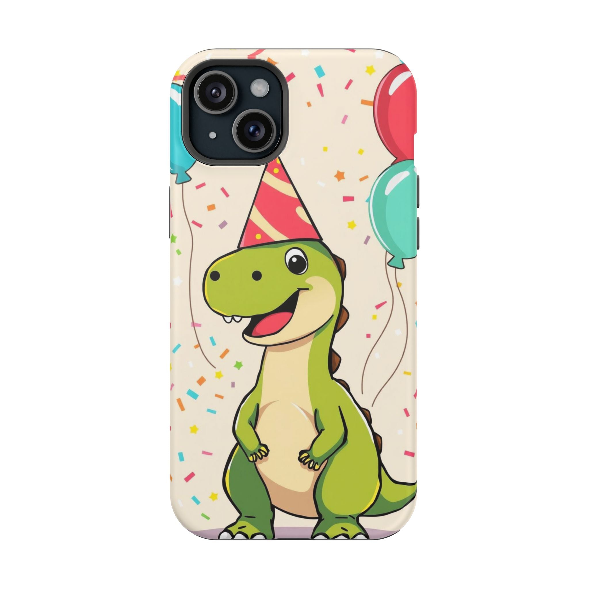 iPhone Dino with Party Hat Kids Fun Phone Case Gift Slim Snap Case · iPhone Case