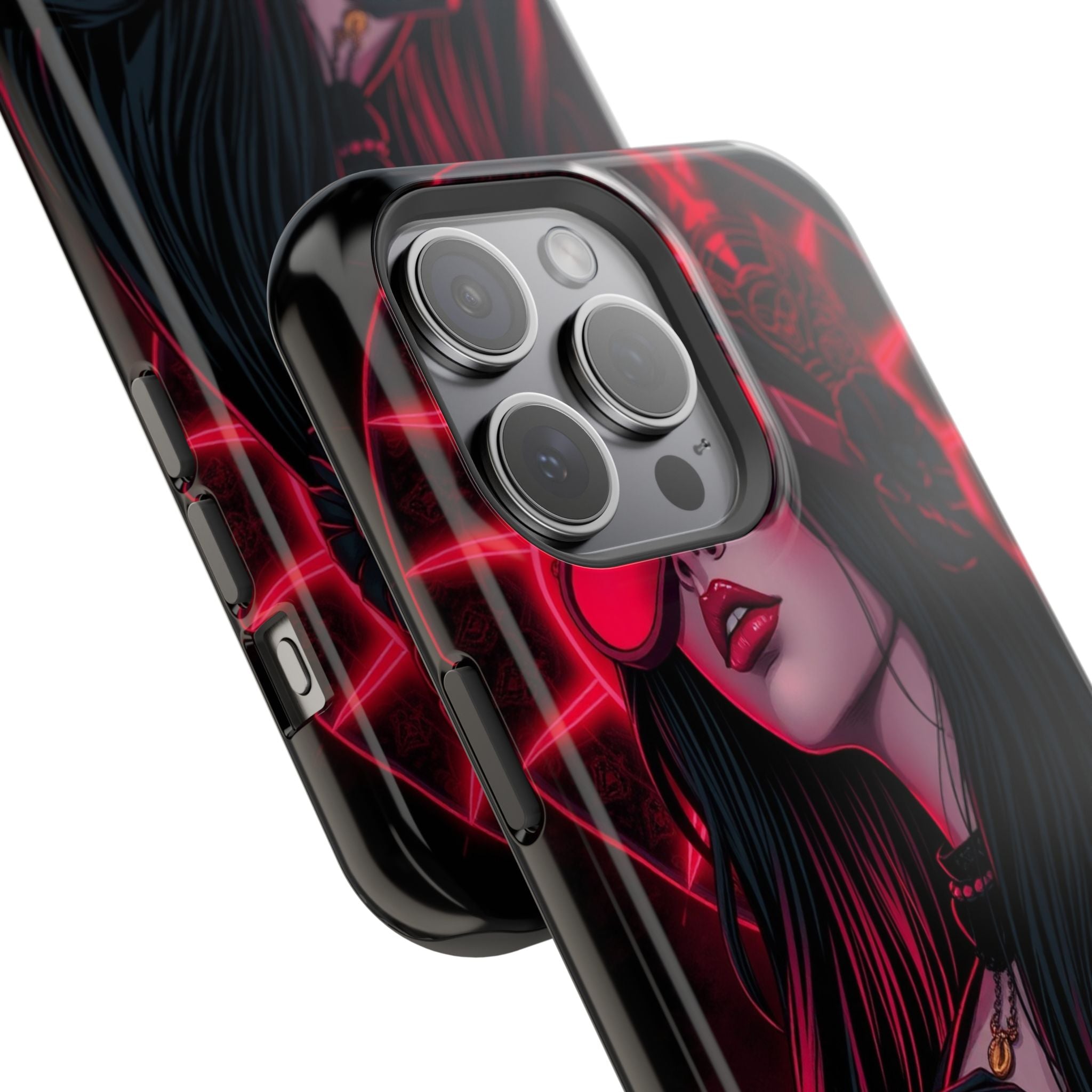 iPhone Black And Crimson Art Nouveau Female Slim Everyday Designer Case · iPhone