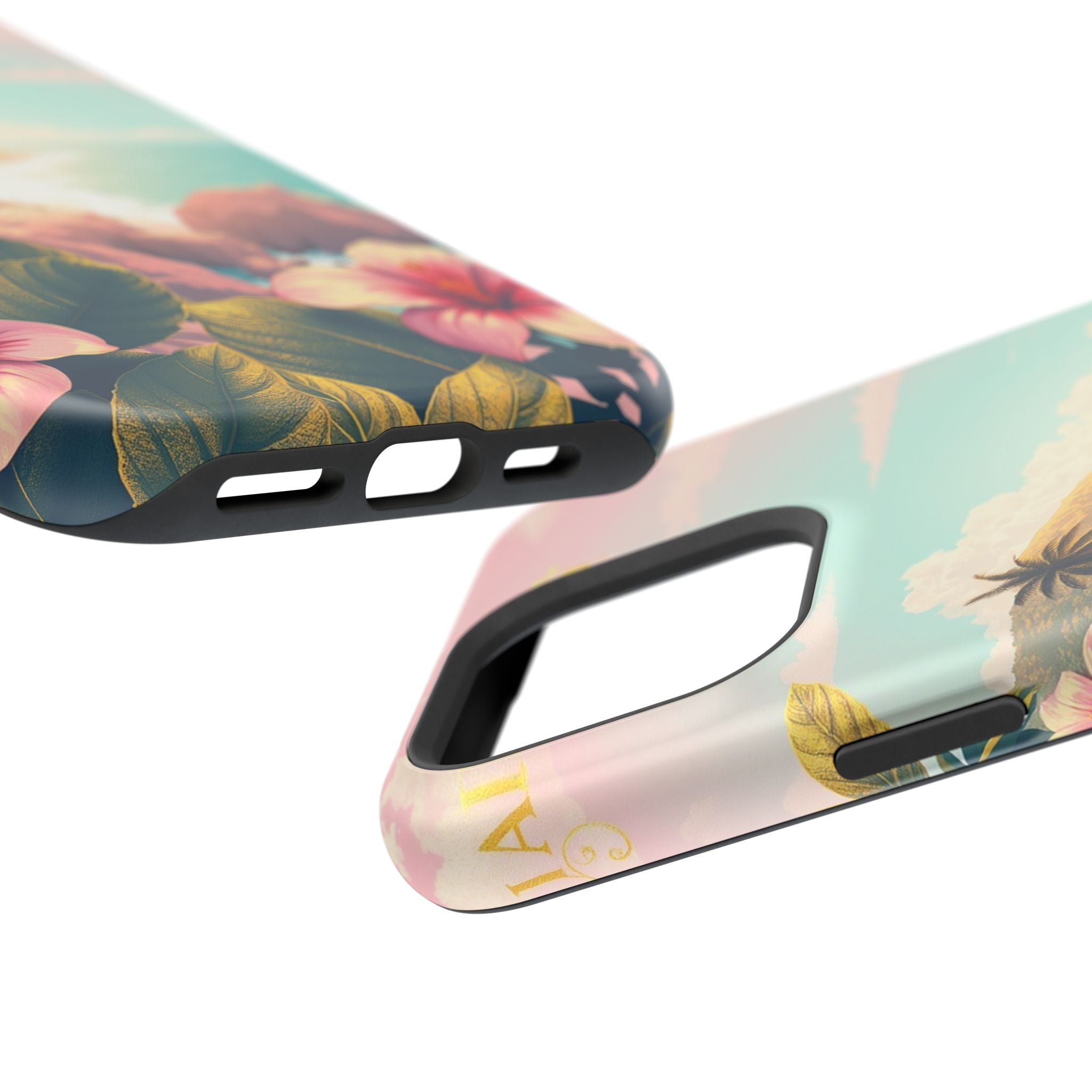 iPhone Mint And Blush Hibiscus Coast Slim Everyday iPhone 14 Designer · iPhone C