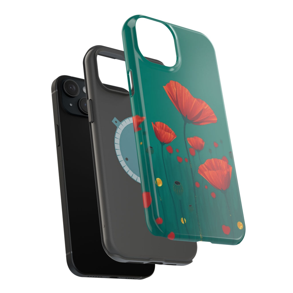 iPhone Earthy Poppy Field Design Bold Modern Everyday Snap Case · iPhone Case