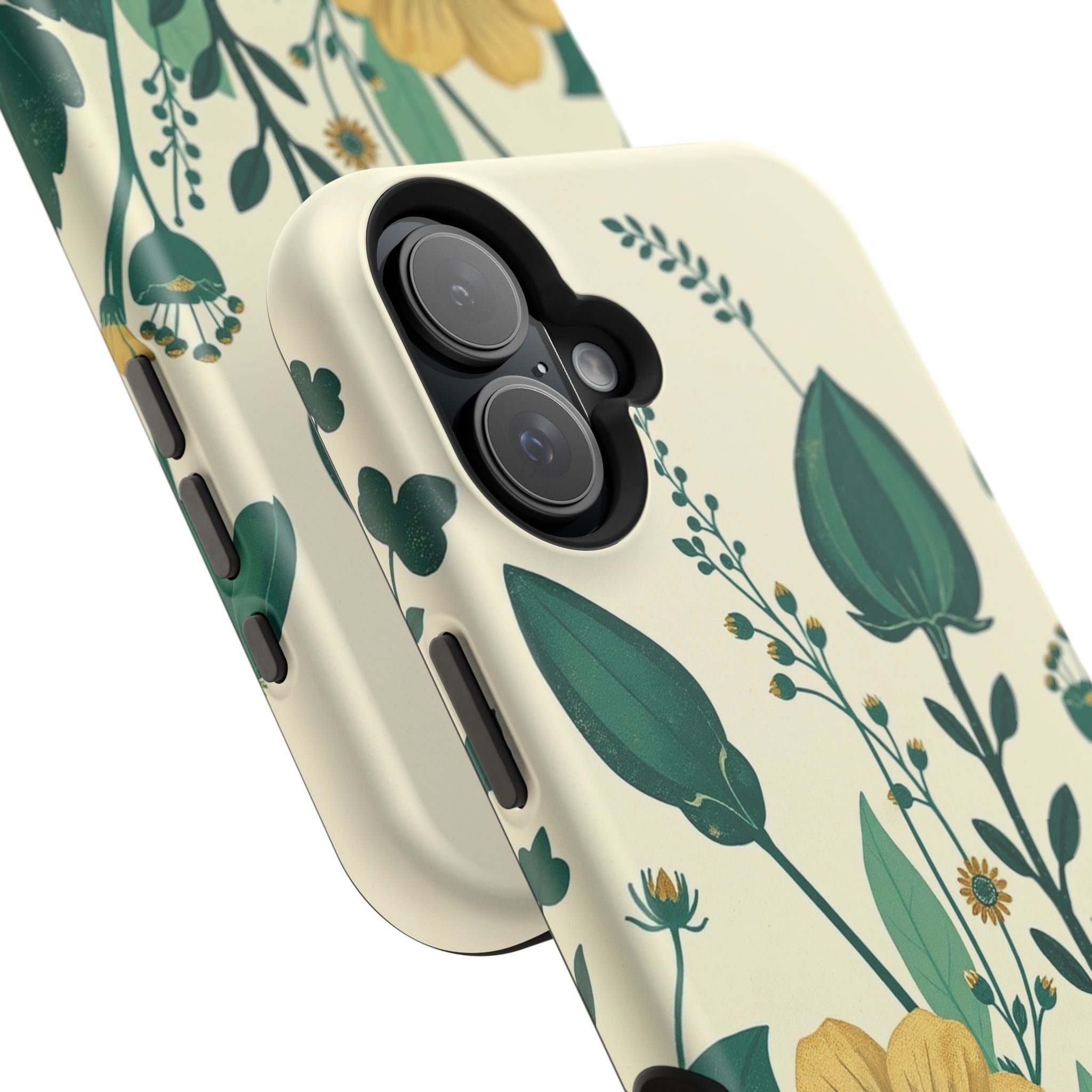 iPhone Emerald Green And Gold Pressed Botanicals Clean iPhone Minimal · iPhone C